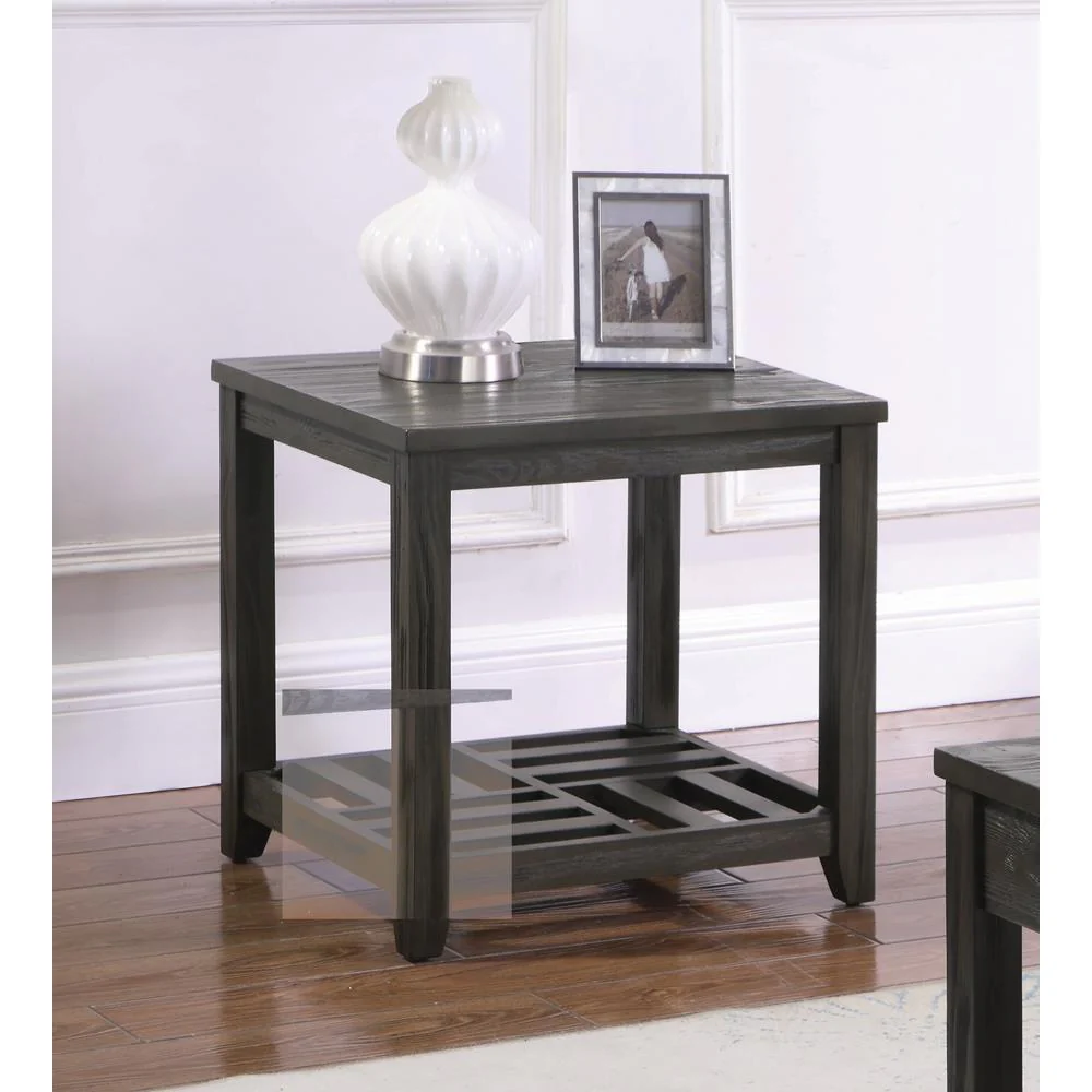 1-shelf Rectangular End Table - Gray