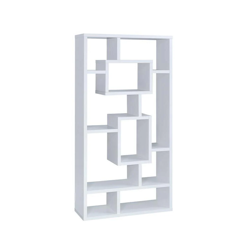 10-shelf Geometric - Bookcase - White - Image 2