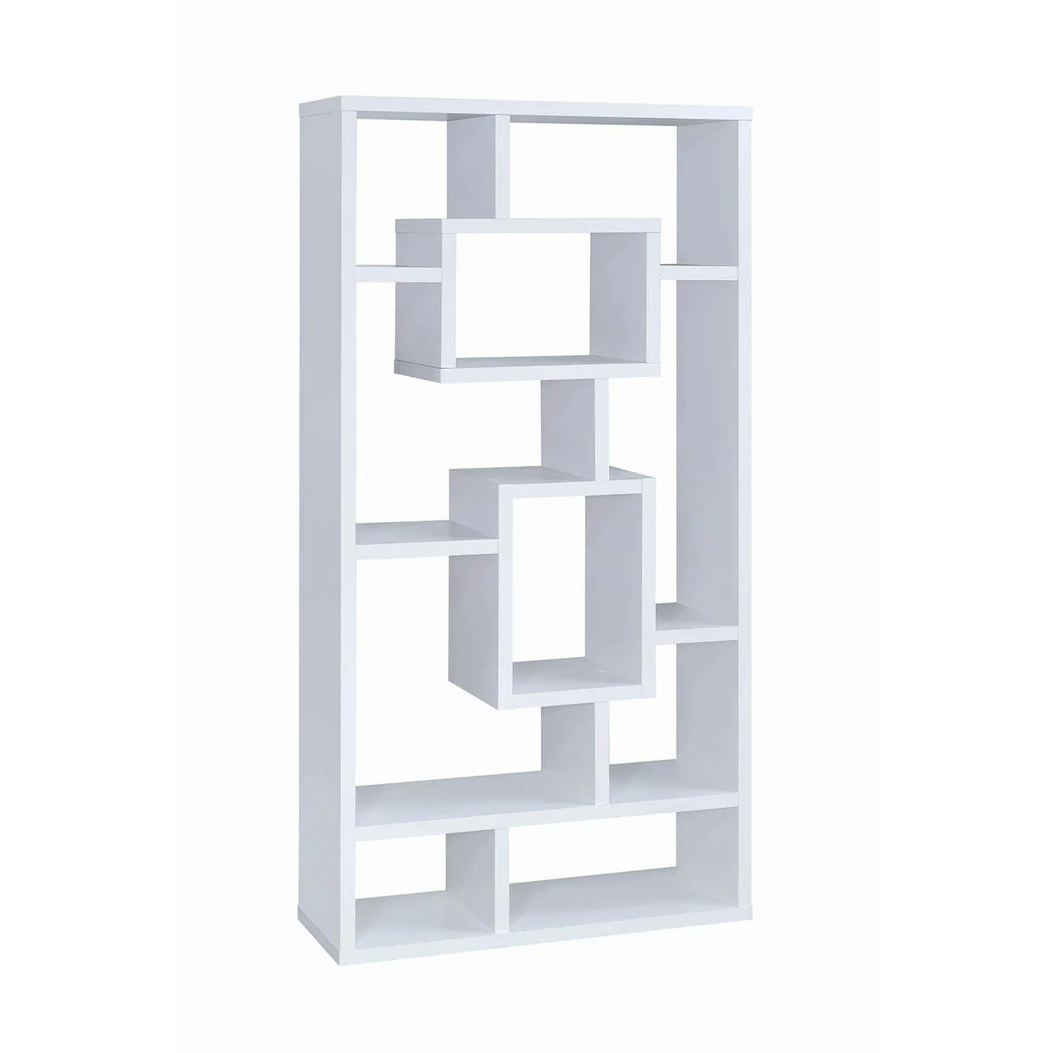 10-shelf Geometric - Bookcase - White - Image 3