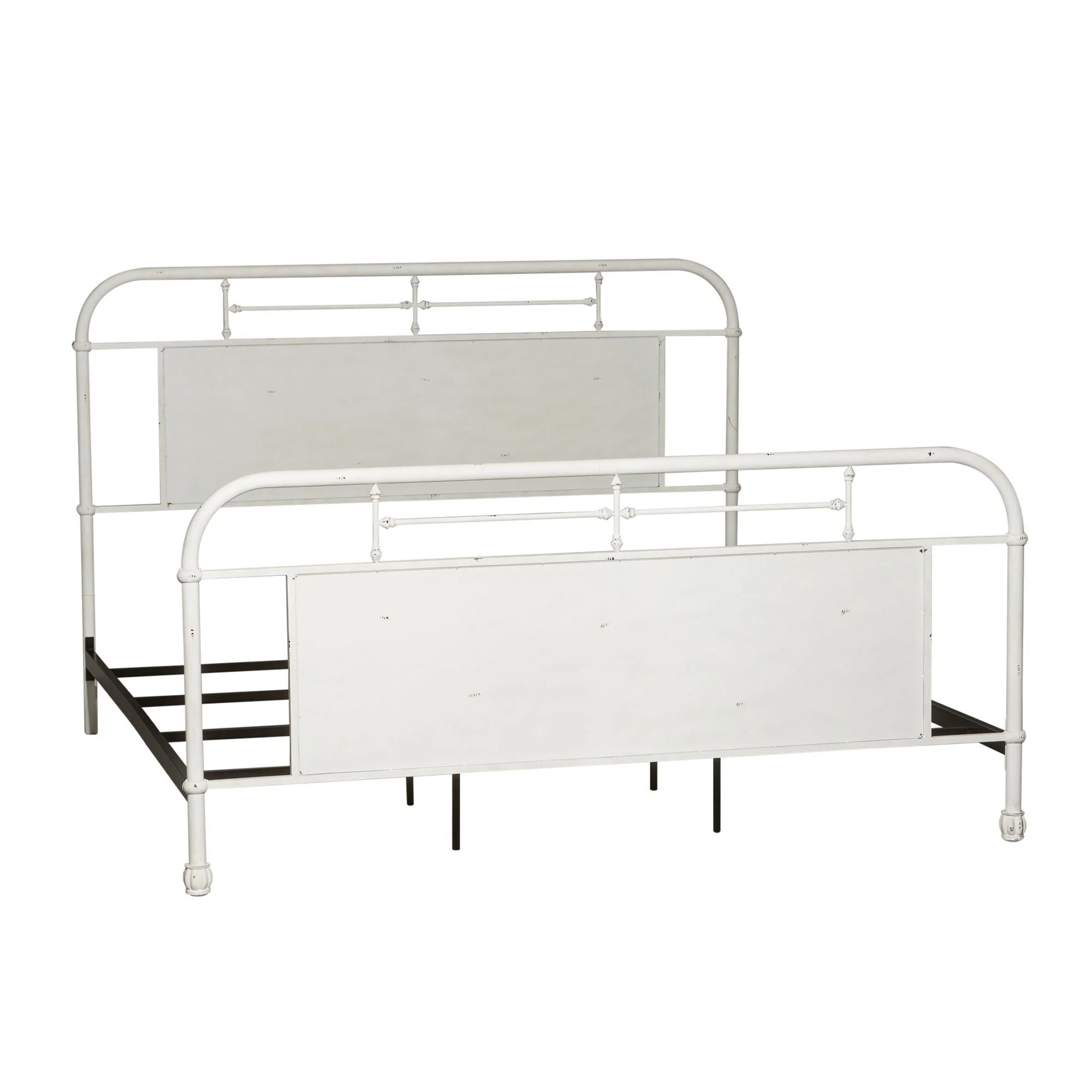 Liberty Vintage Series King Metal Bed in Antique White - Image 3