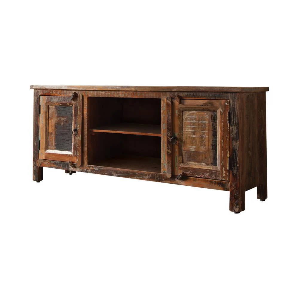 2-door Tv Console Reclaimed Wood - Brown - Image 2