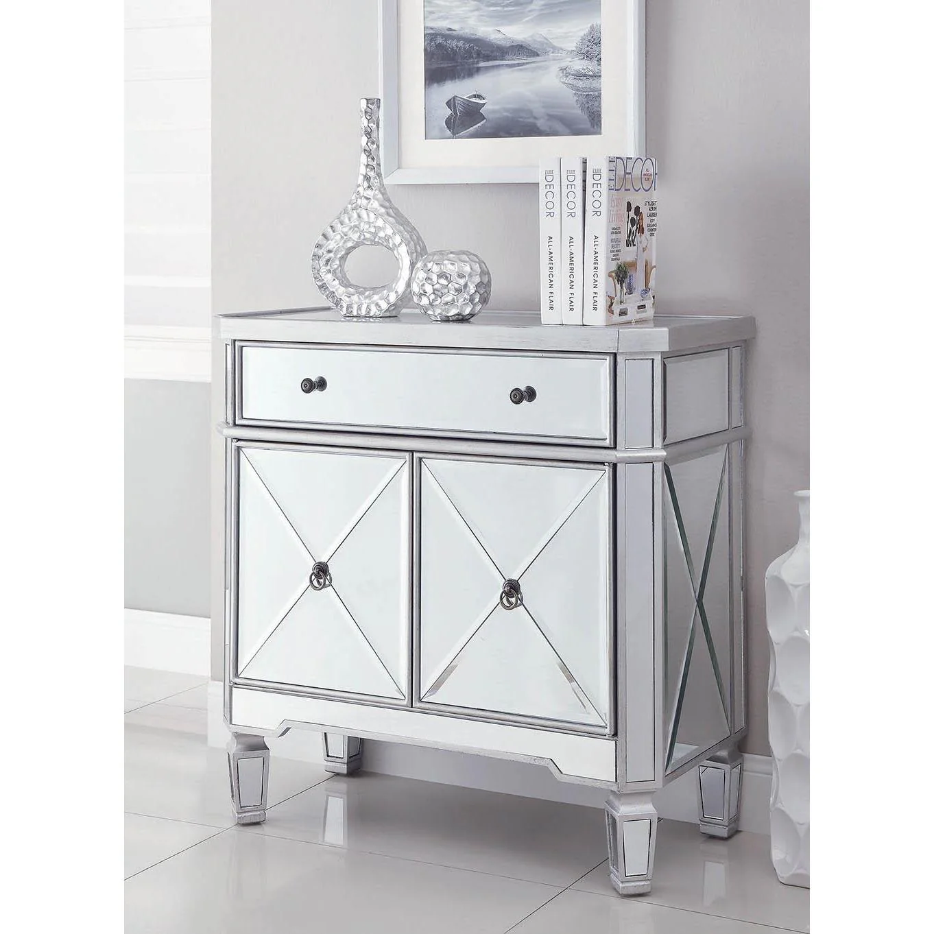 2-door Wine Cabinet - Clear Mirror - Image 14