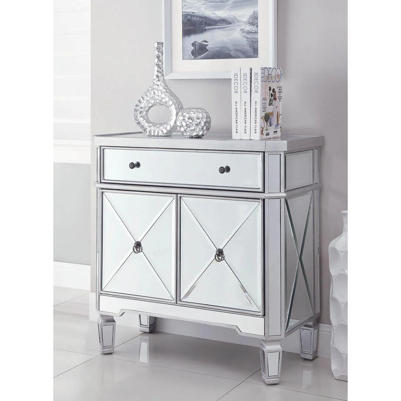 2-door Wine Cabinet - Clear Mirror - Image 5