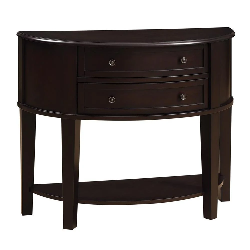 2-drawer Demilune Shape Console - Brown - Image 2