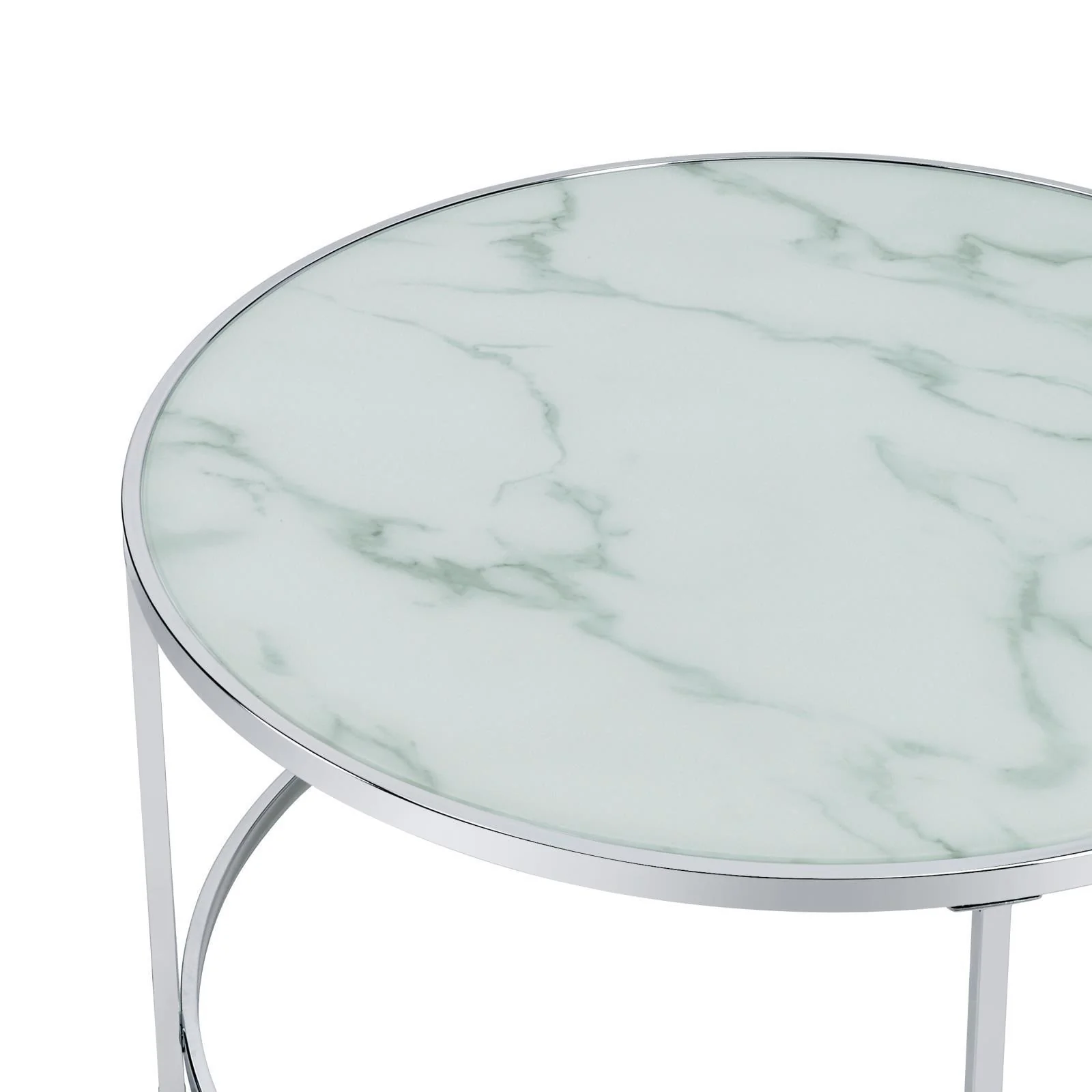 2 Pc Nesting Coffee Table - Pearl Silver - Image 3