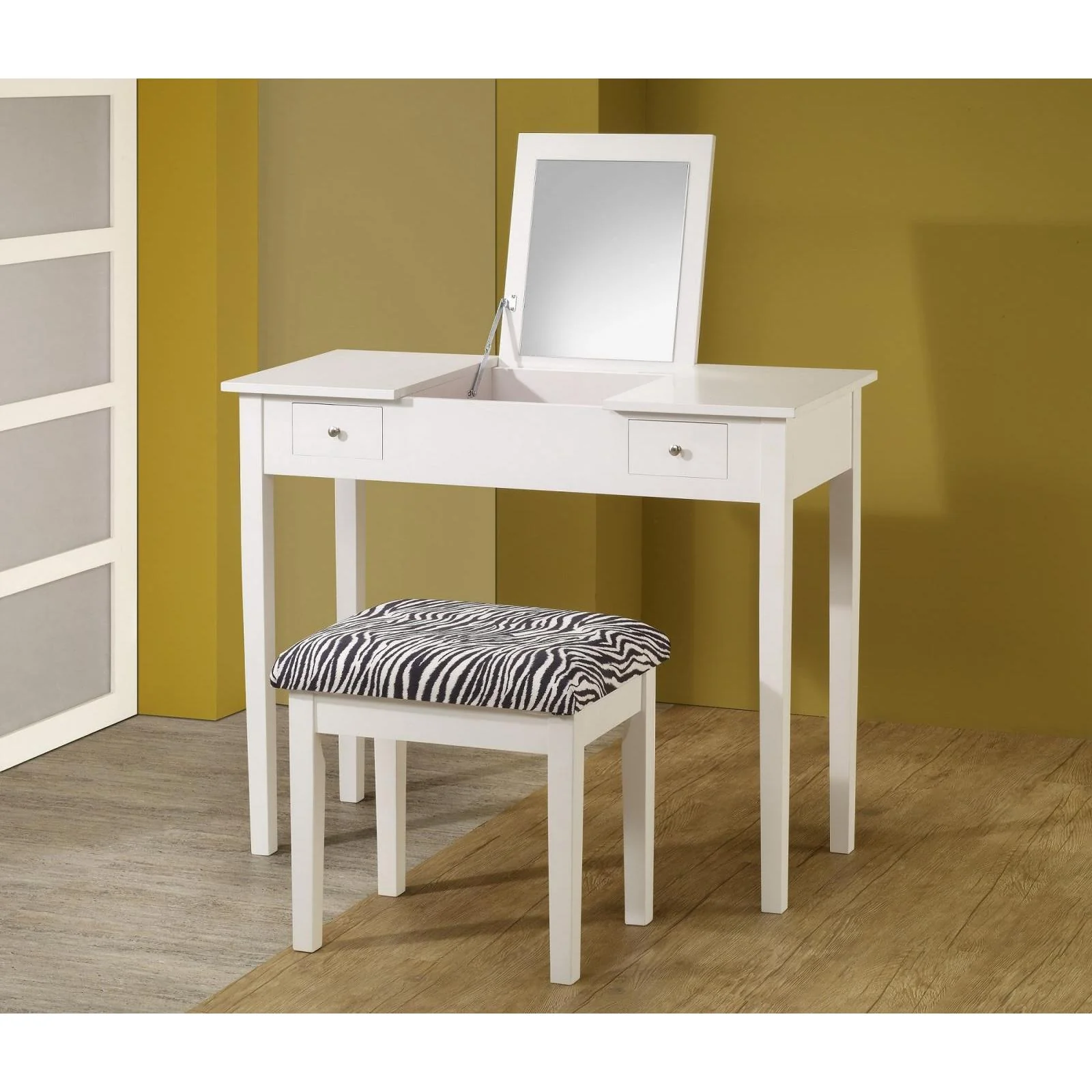 2-piece Zebra Vanity Set - White