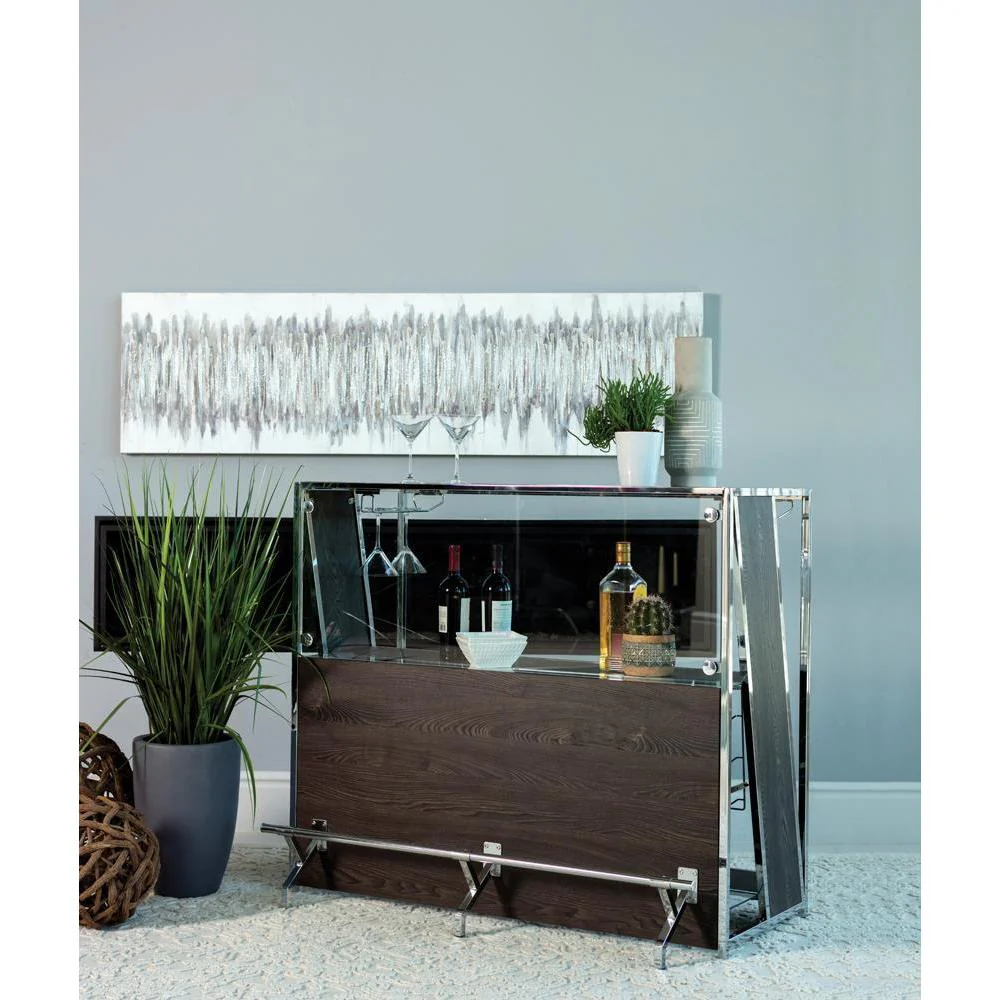 2-shelf Bar Unit With Footrest - Dark Brown - Image 3