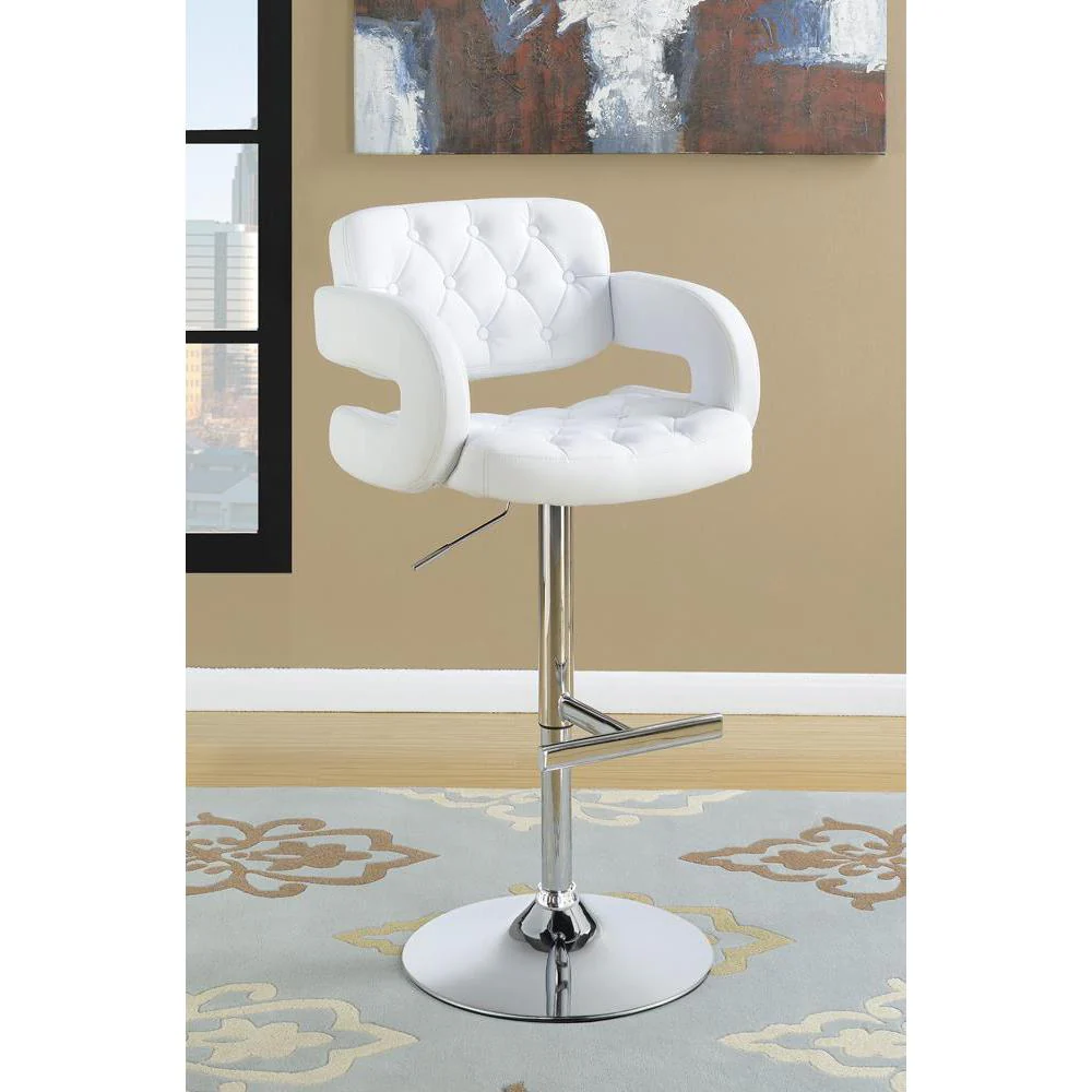 29" Adjustable Height Bar Stool - White - Image 2