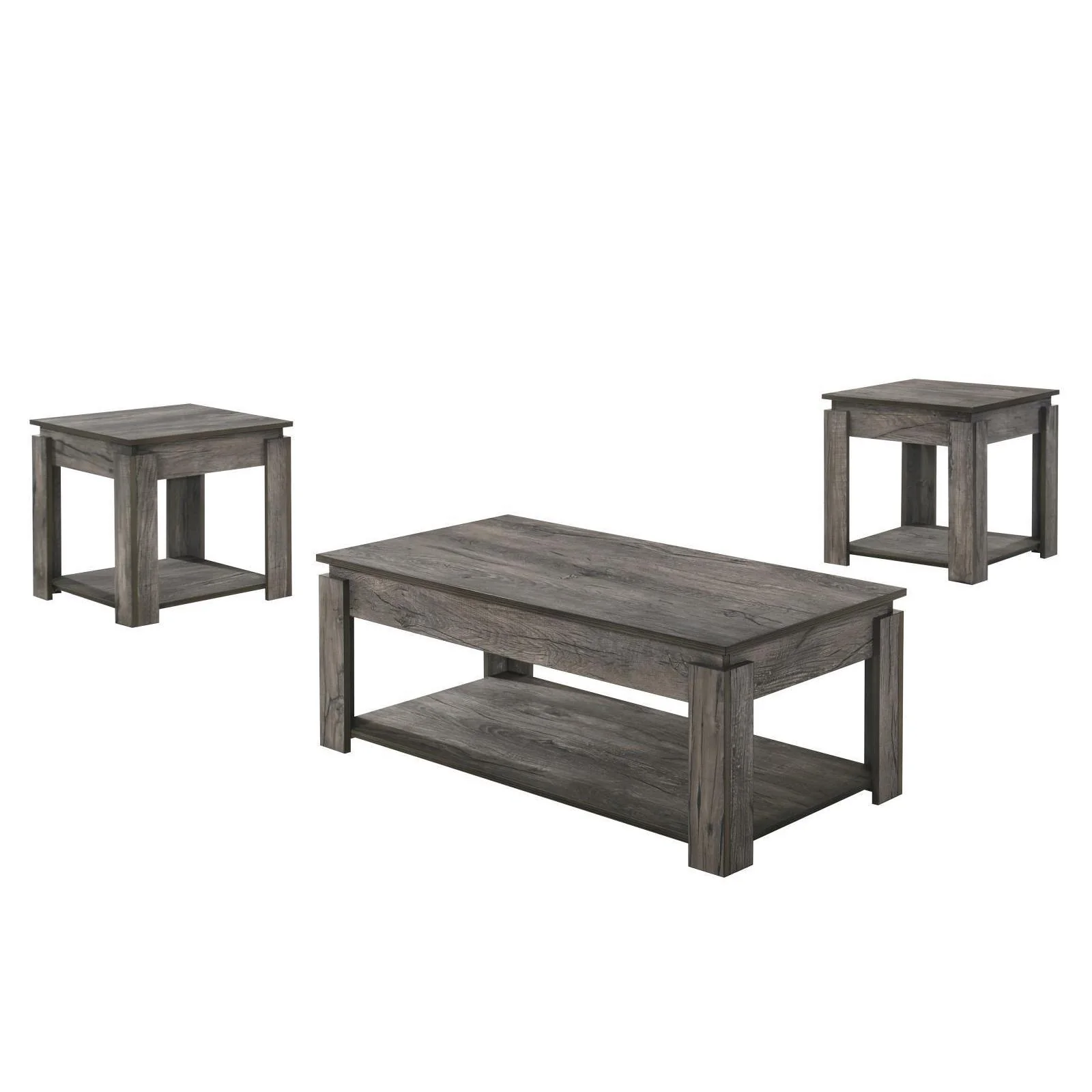 3-piece Rectangular Occasional Table Set - Gray