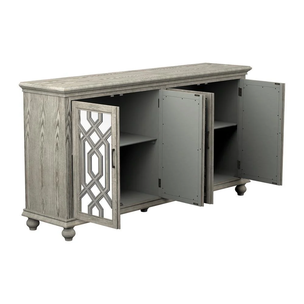 4-door Accent Cabinet - Pearl Silver - Image 3