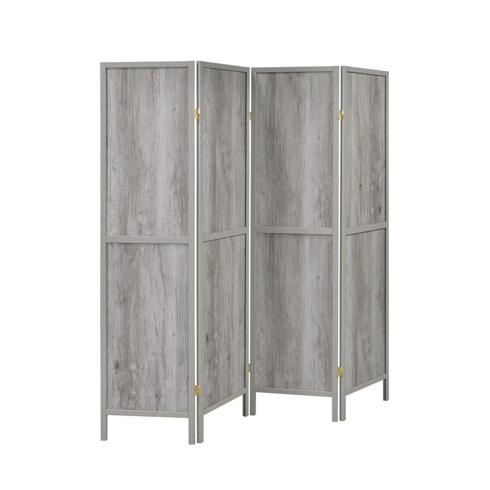 4-panel Folding Screen - Grey Driftwood - Image 2