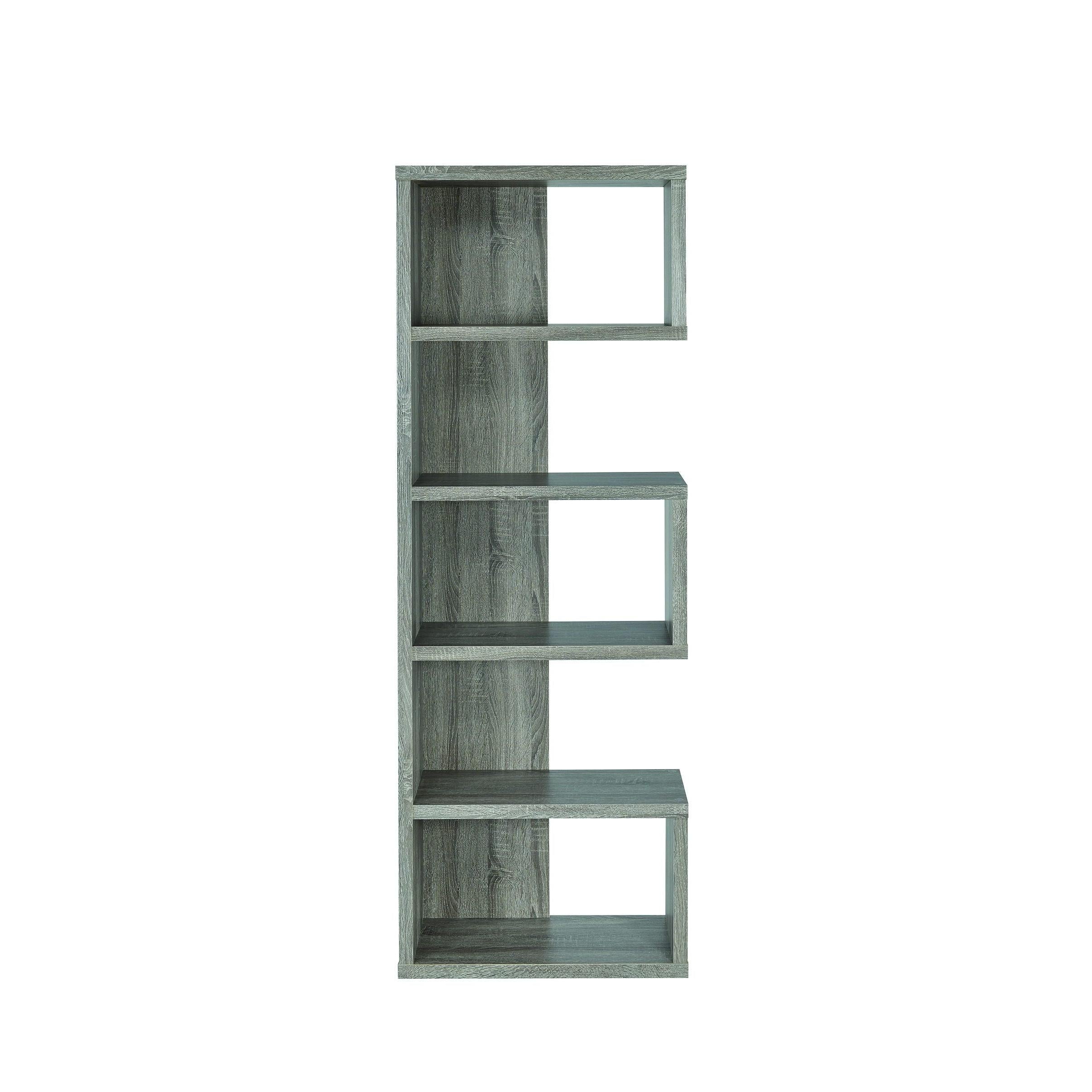 5-tier Bookcase - Alternating Boxes