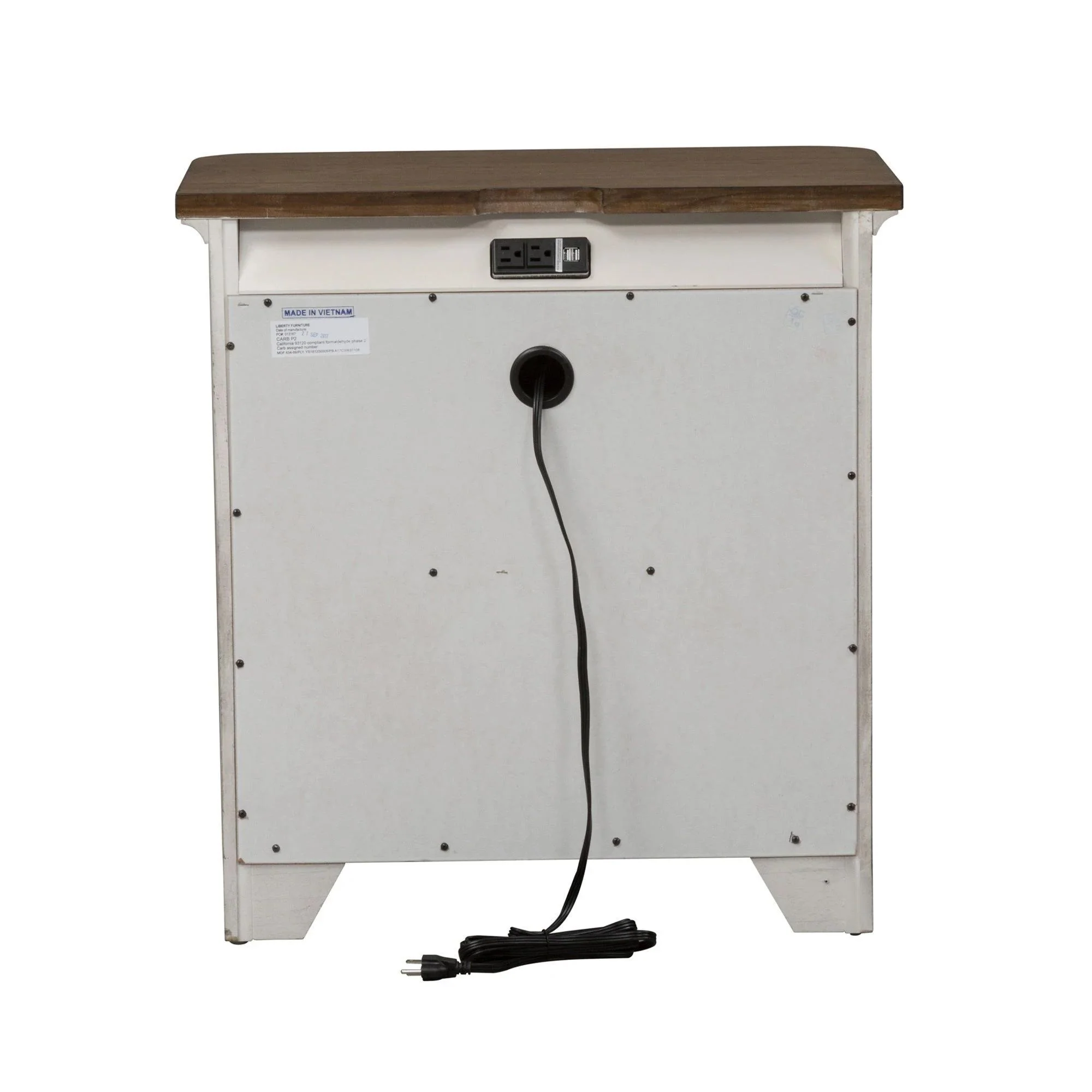 Liberty Farmhouse Reimagined - 3 Drawer Night Stand w/ Charging Station - Image 13