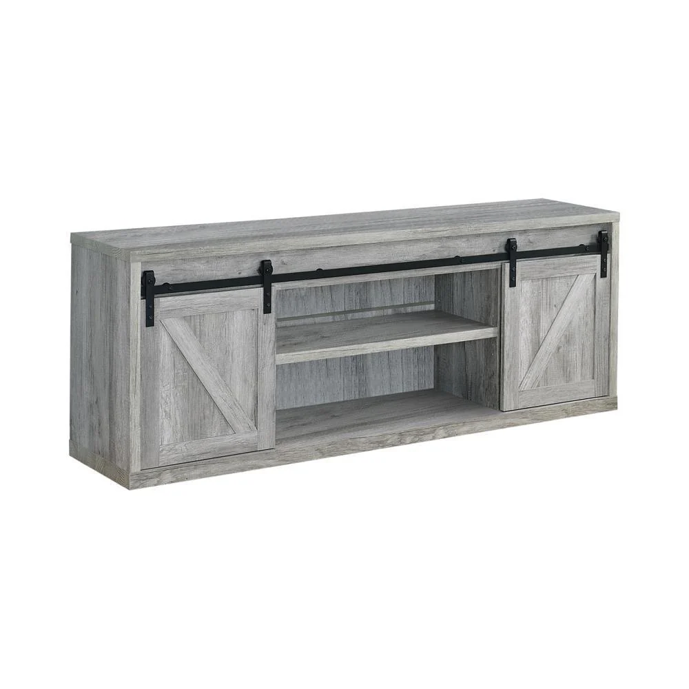 71" Tv Console - Grey Driftwood - Image 2