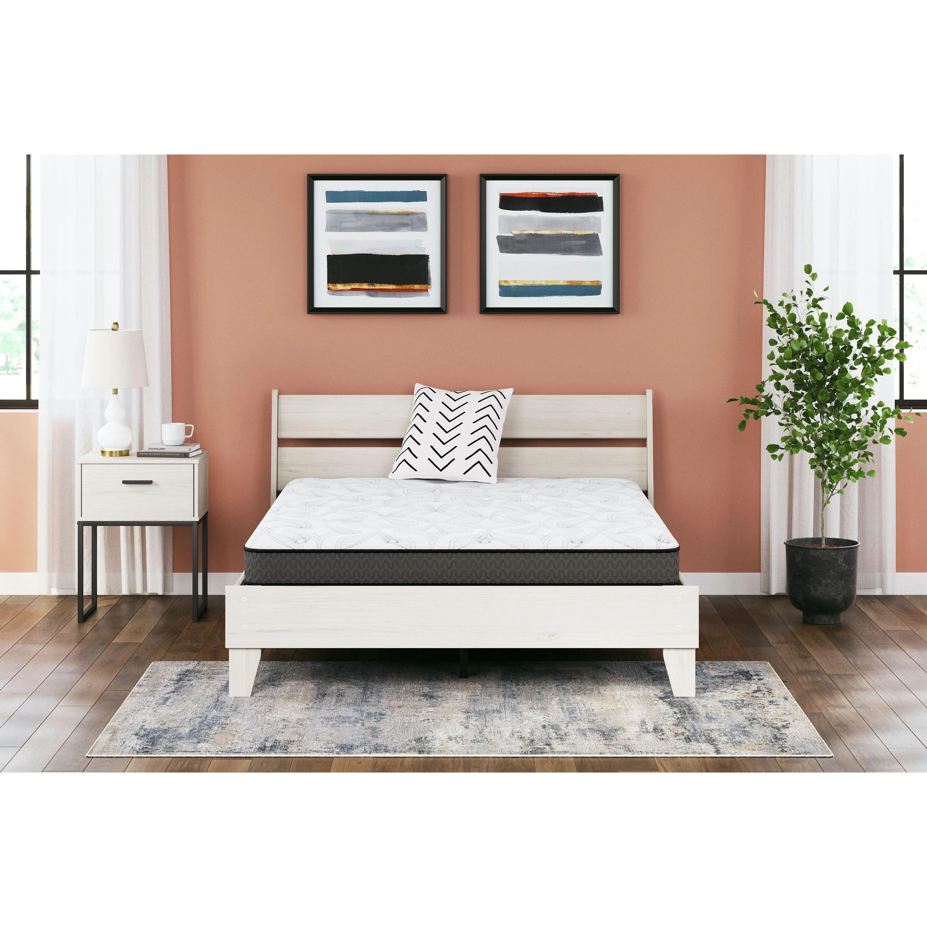 8 Inch Bonnell Hybrid - White - King Mattress