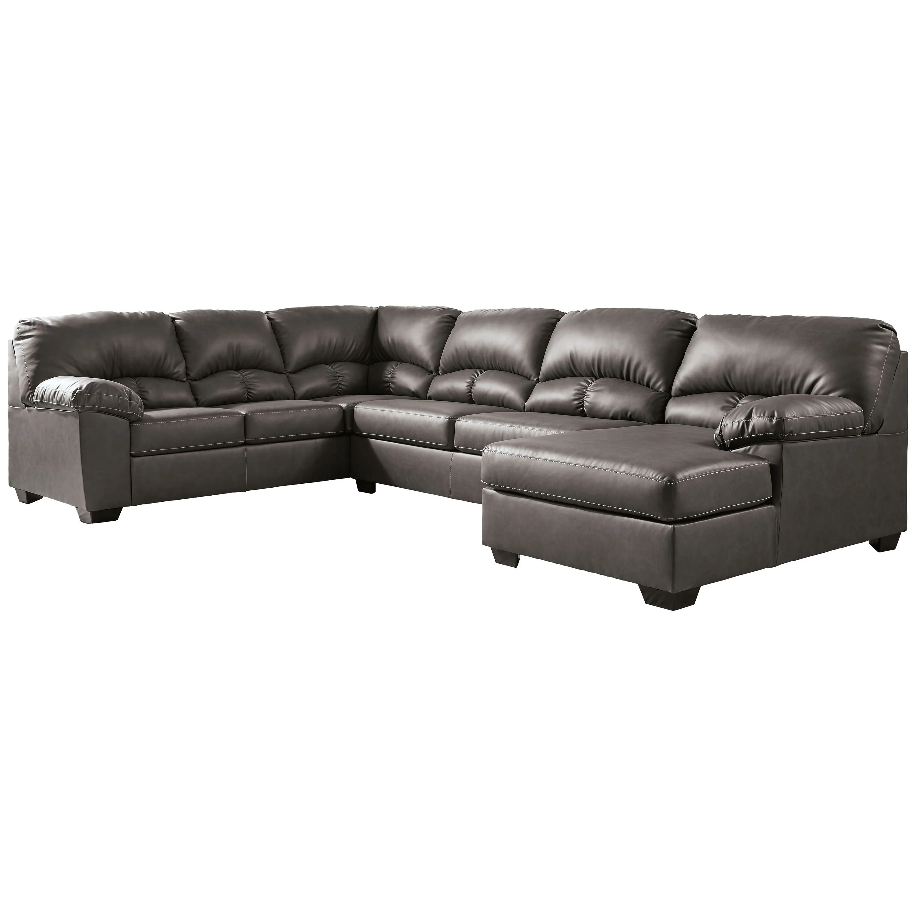 Aberton - Gray - Left Arm Facing Sofa 3 Pc Sectional - Image 6