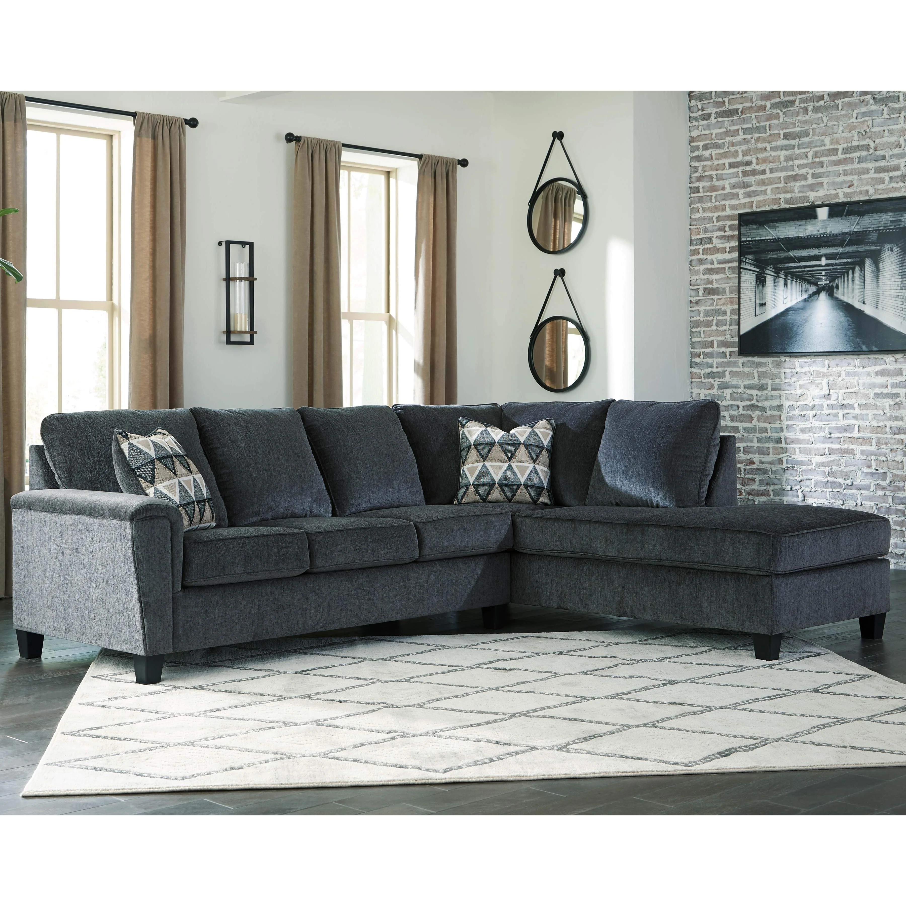Abinger - Smoke - Left Arm Facing Sofa 2 Pc Sectional