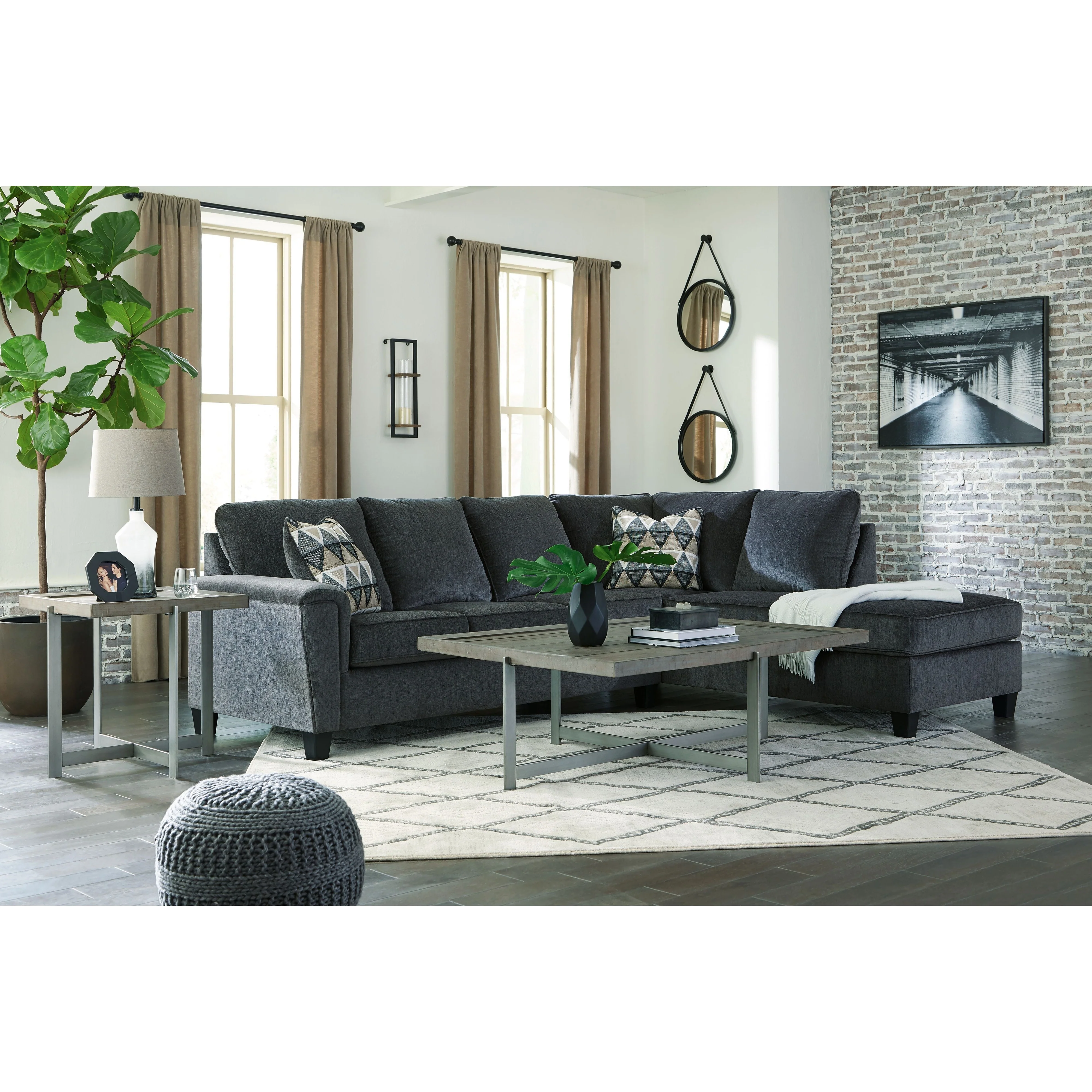 Abinger - Smoke - Left Arm Facing Sofa 2 Pc Sectional - Image 2