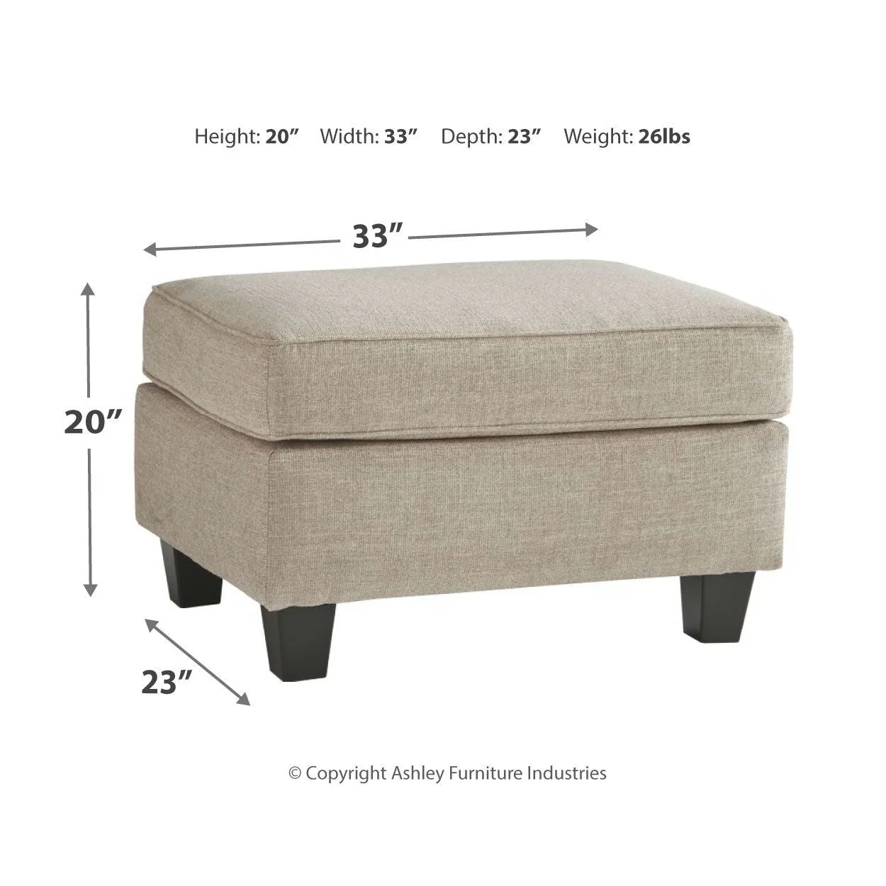 Abney - Driftwood - Ottoman - Image 10