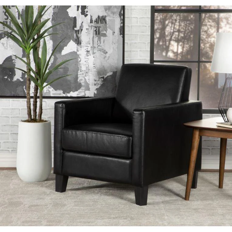 Accent Chair - Black - Faux Leather