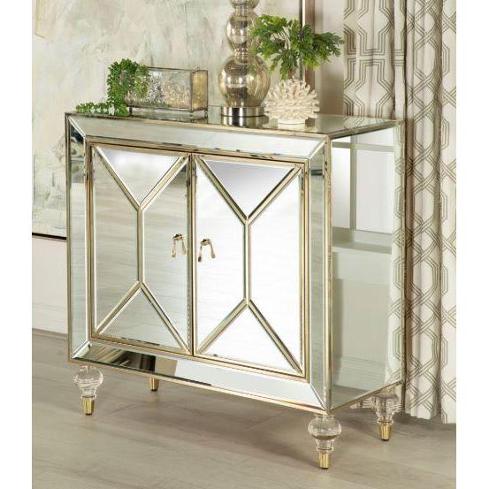Accent Mirrored Cabinet - White