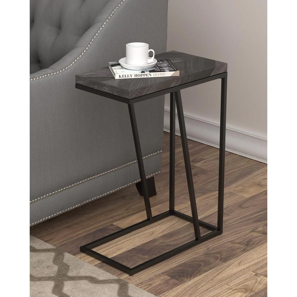 Accent Table C-shape - Rustic Grey