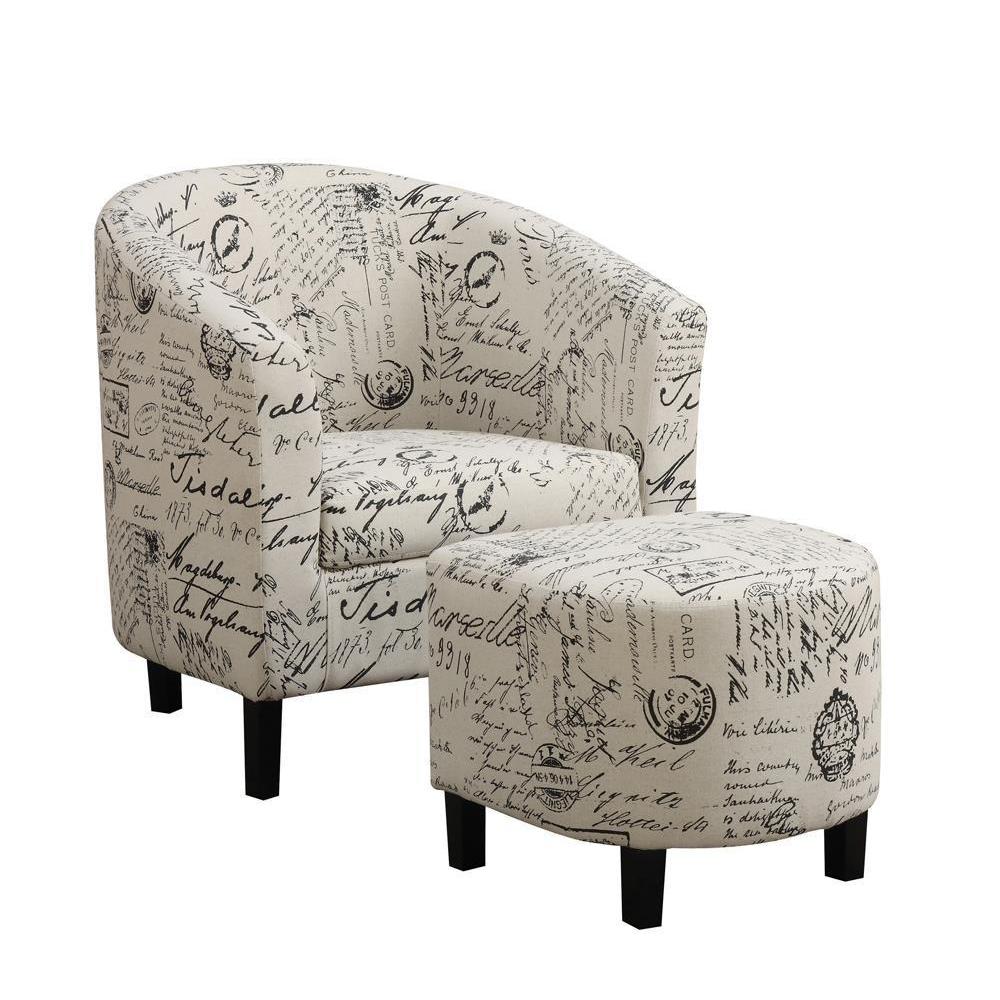Accents: Chairs - Accent Chair With Ottoman - Off-white - Image 2