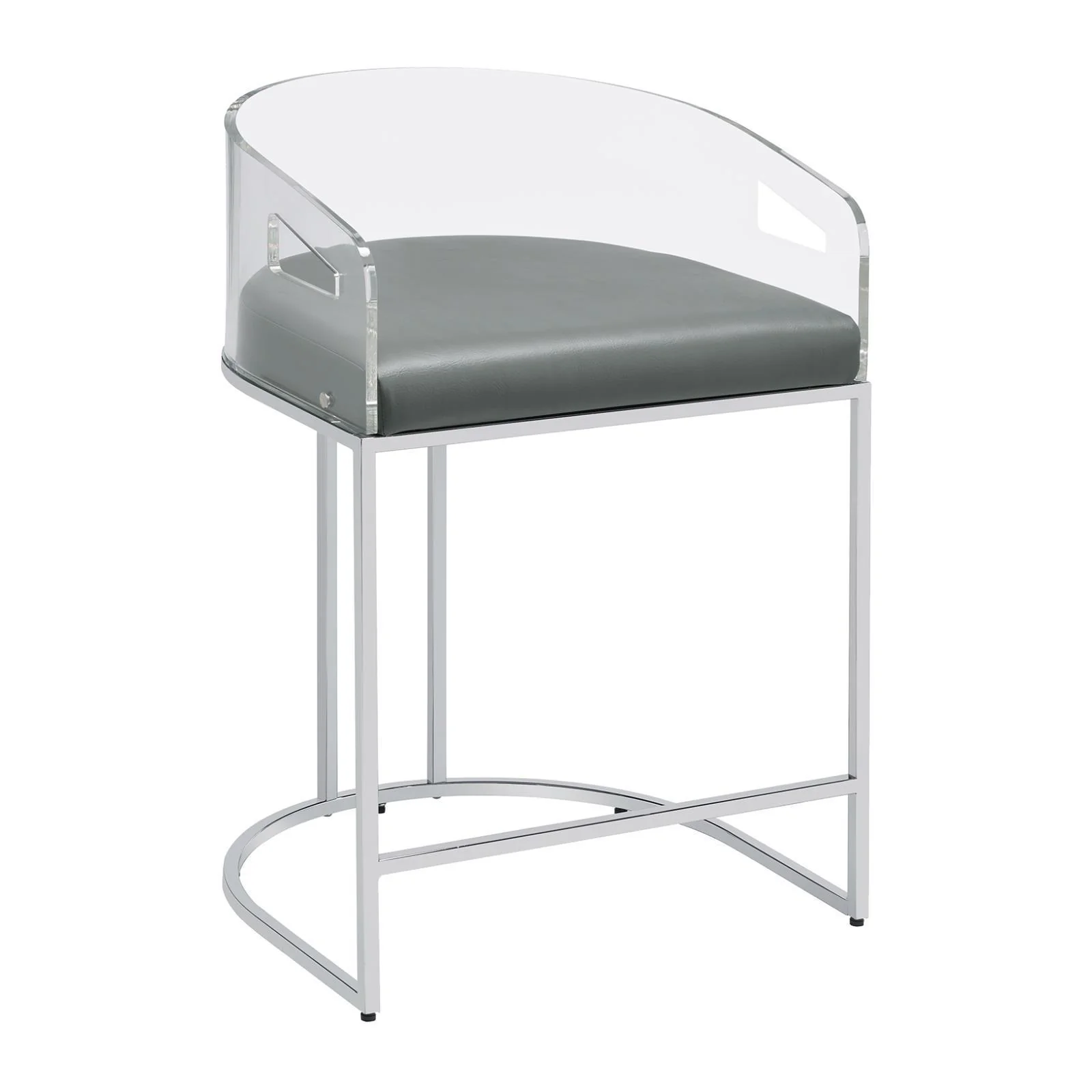 Acrylic Back Counter Height Stools - Grey (set Of 2) - Image 2