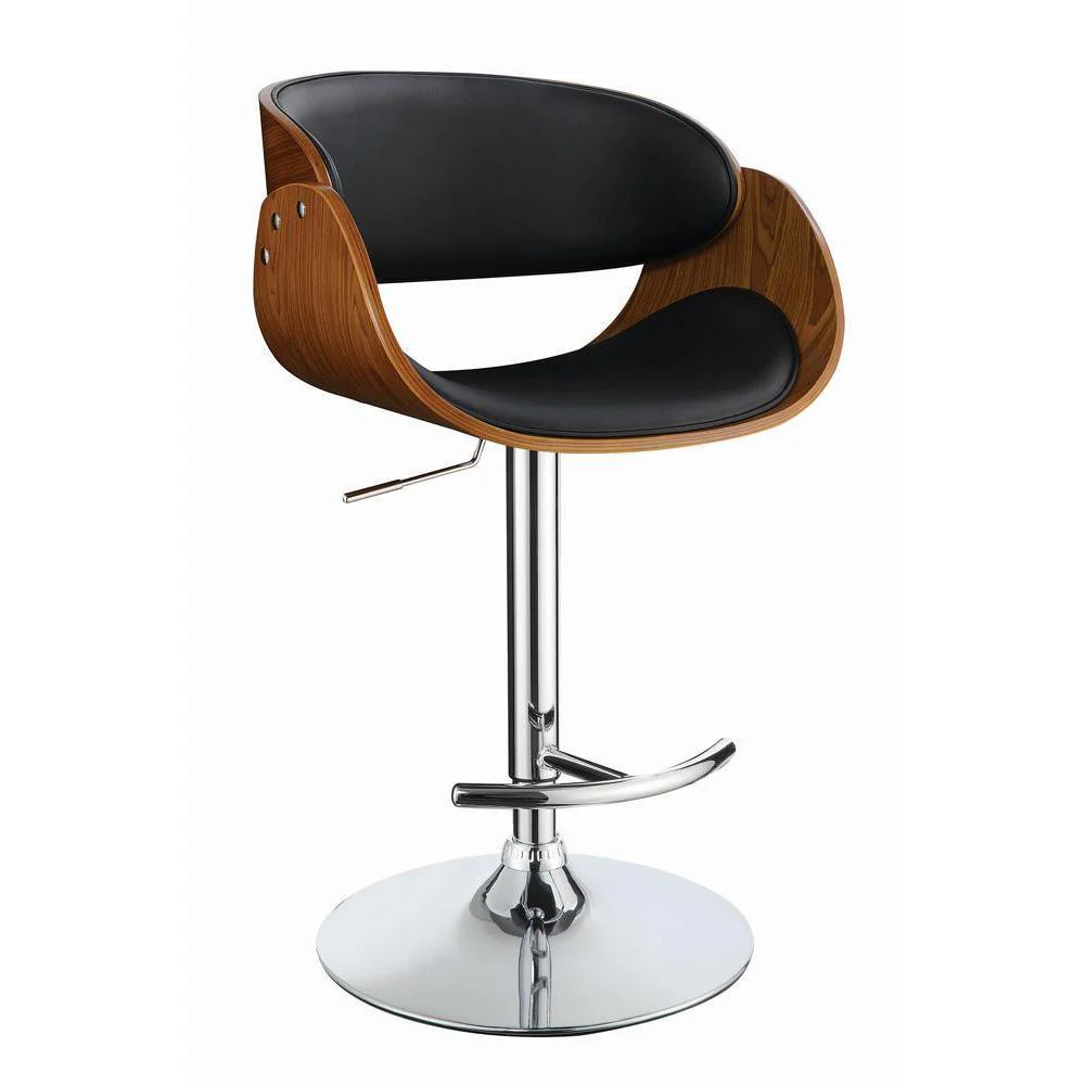 Coaster Adjustable Bar Stool in Black & Chrome
