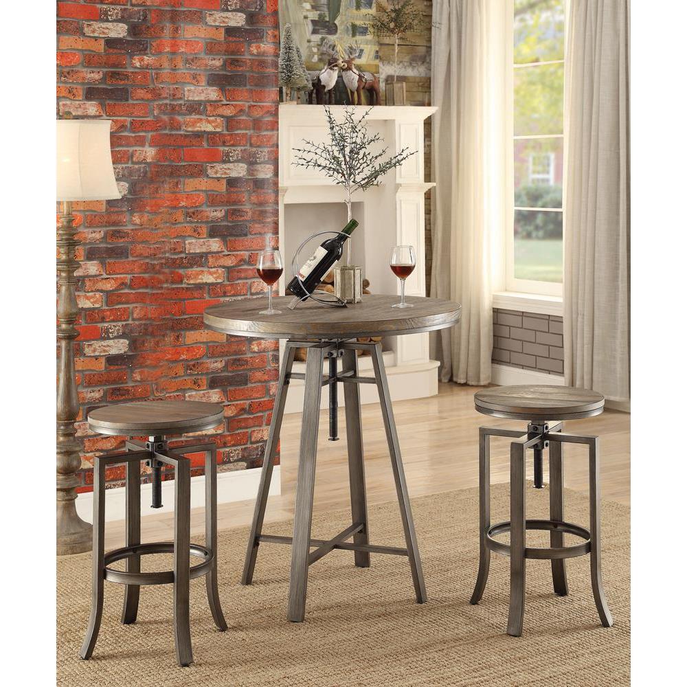 Adjustable Swivel Bar Table - Light Brown - Image 11