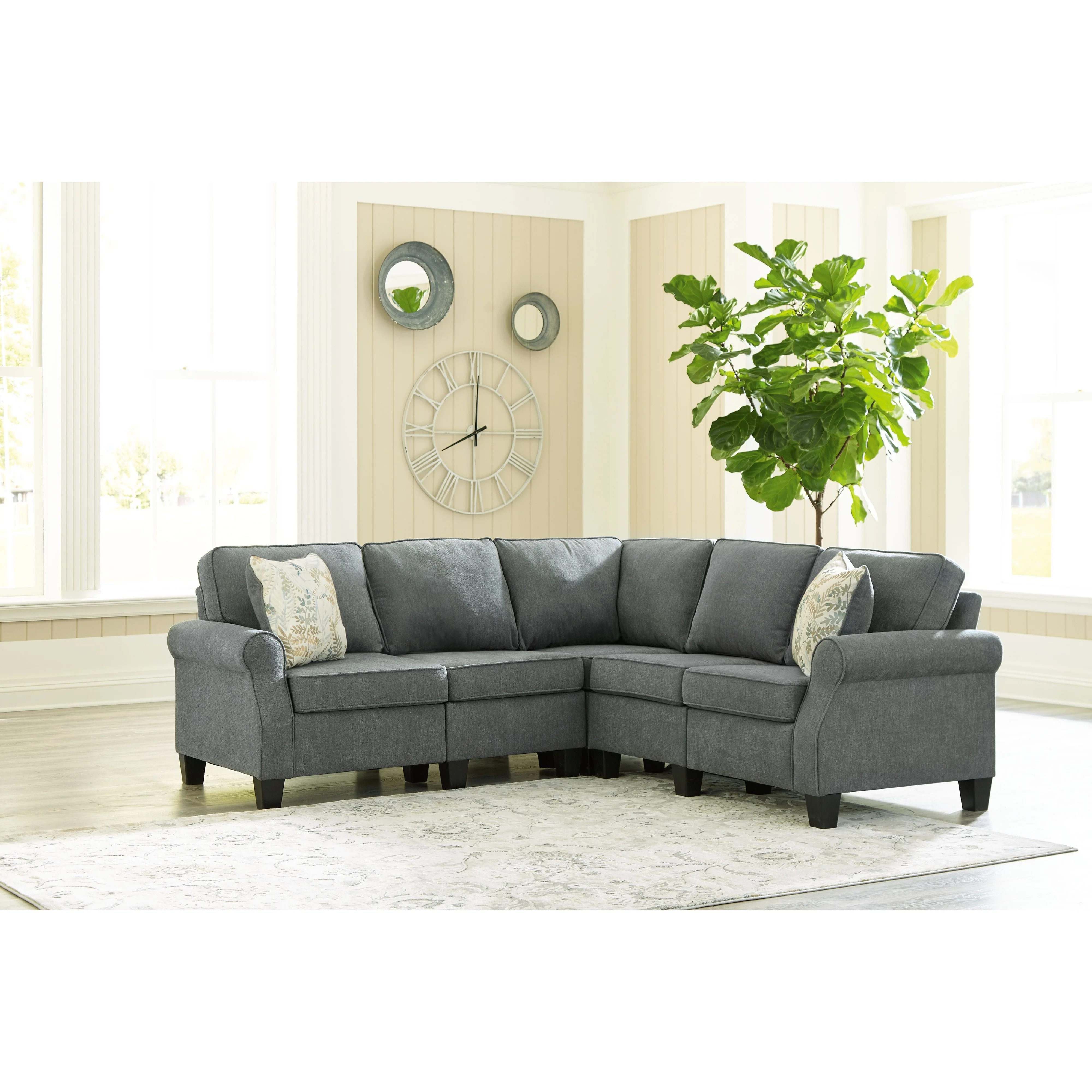 Alessio - Charcoal - Loveseat 4 Pc Sectional