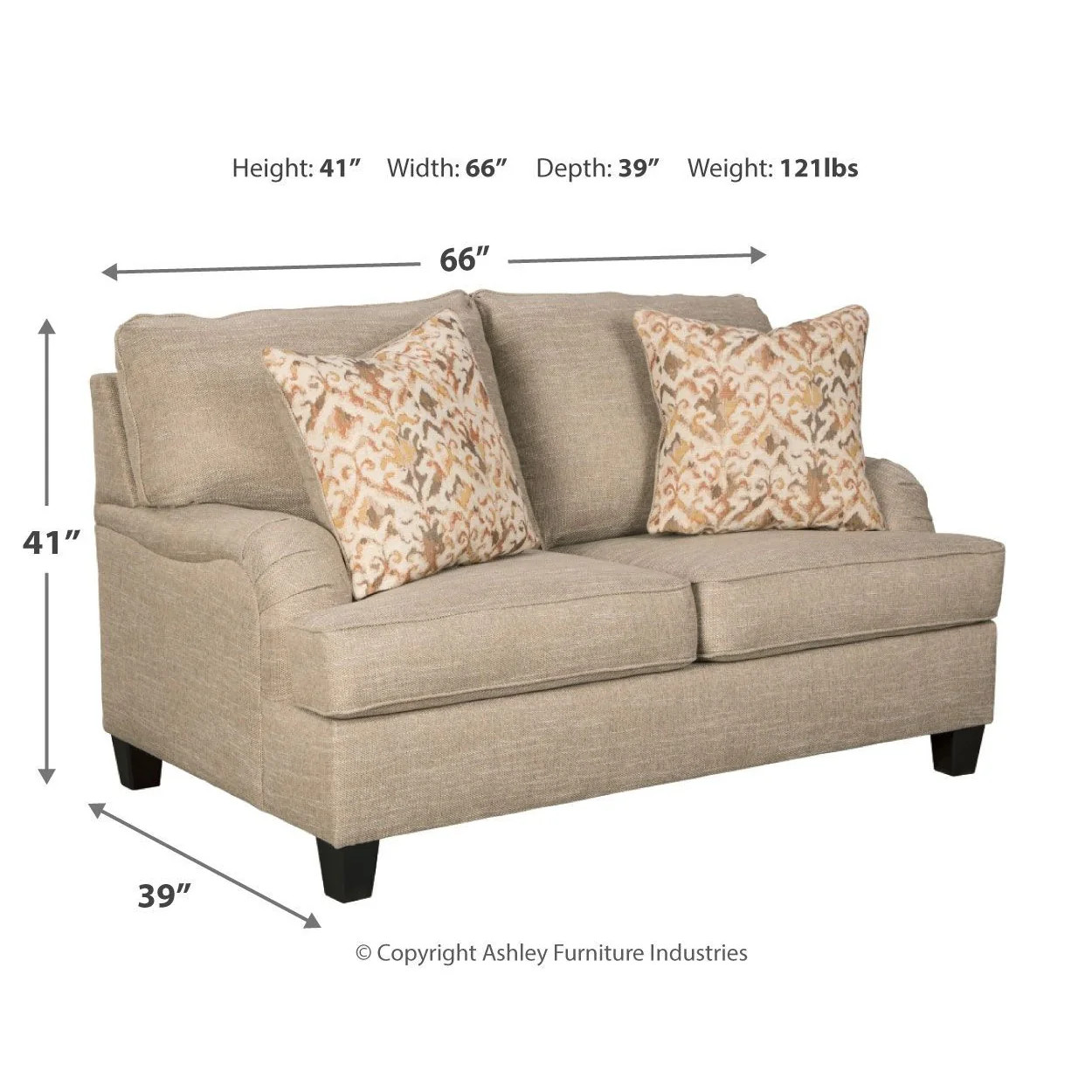 Almanza - Wheat - Loveseat - Image 13