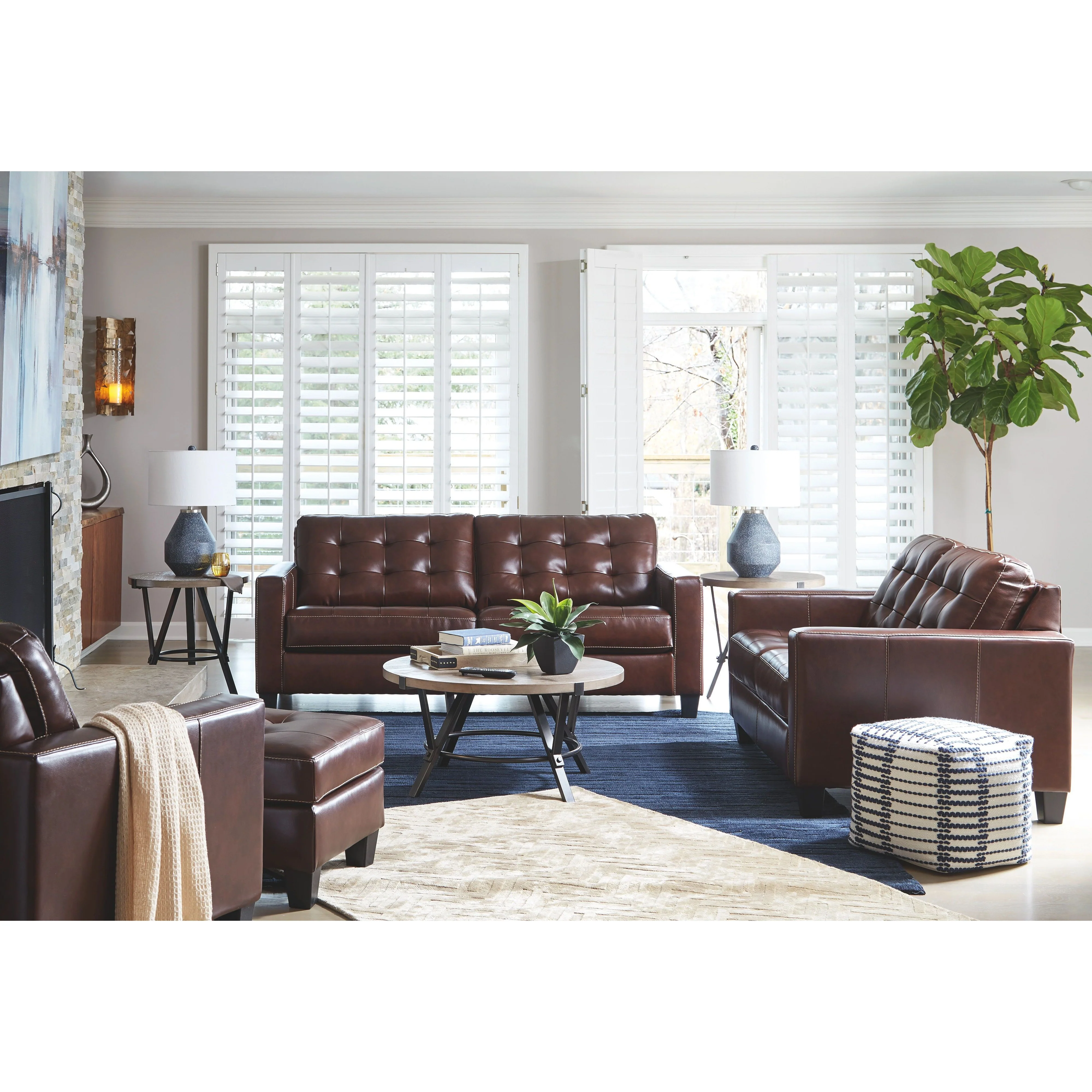 Altonbury - Walnut - 2 Pc. - Chair With Ottoman - Image 4