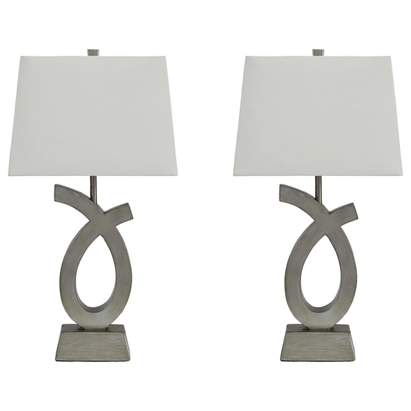 Amayeta - Silver Finish - Poly Table Lamp (2/cn) - Image 4