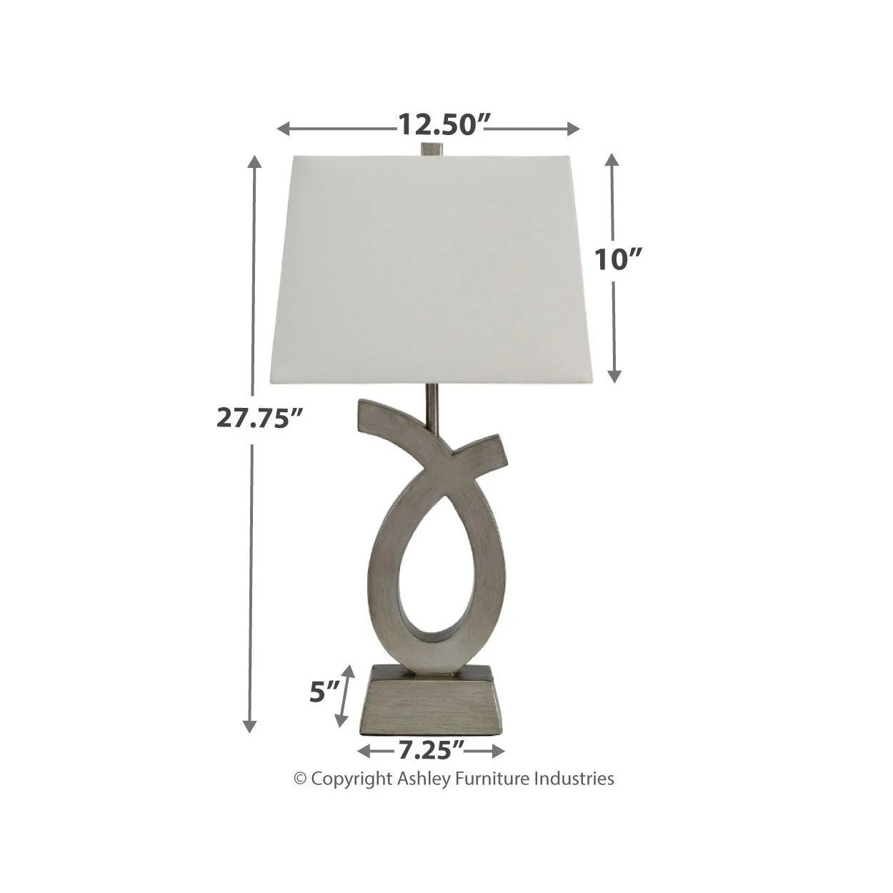 Amayeta - Silver Finish - Poly Table Lamp (2/cn) - Image 6
