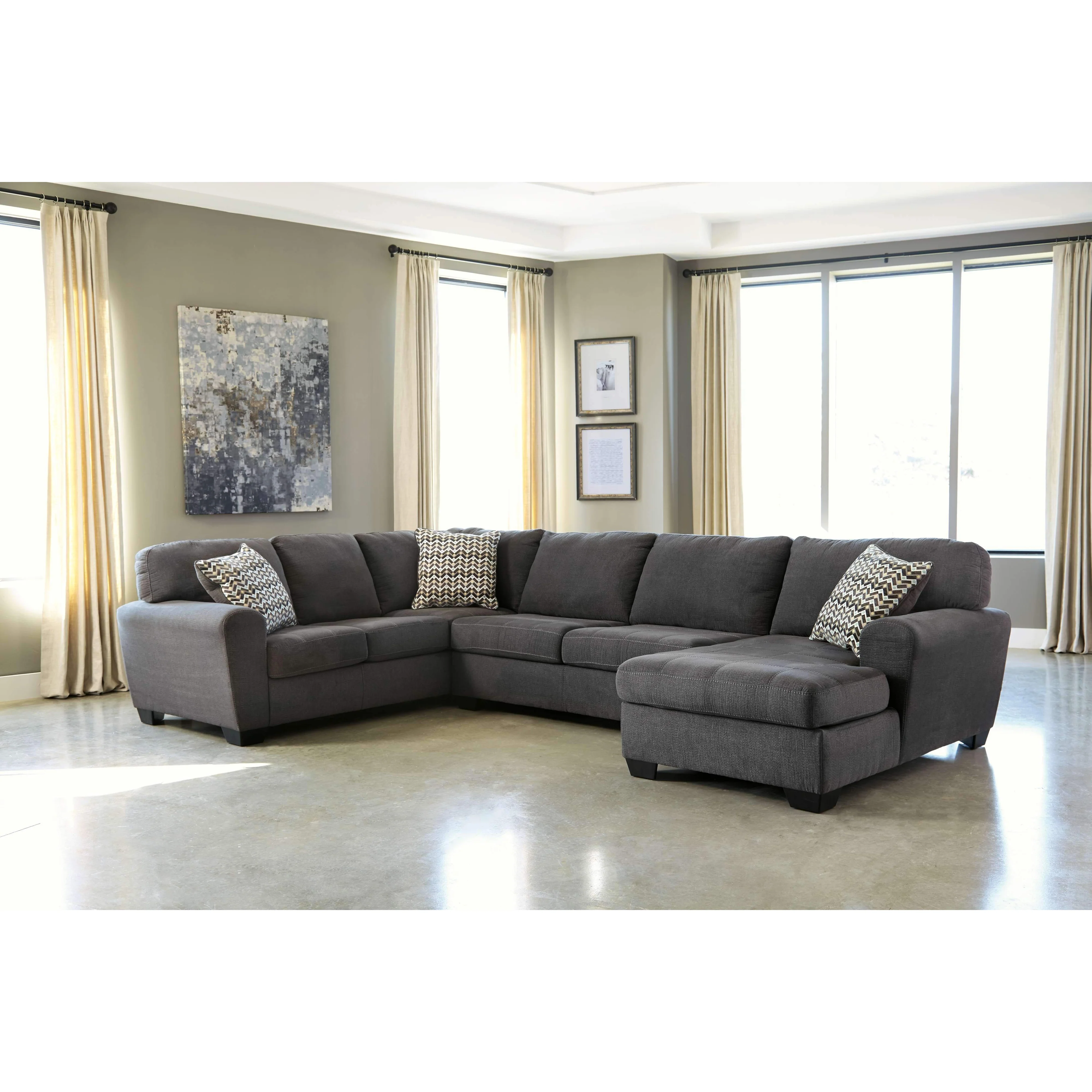 Ambee - Slate - Left Arm Facing Sofa 3 Pc Sectional - Image 8
