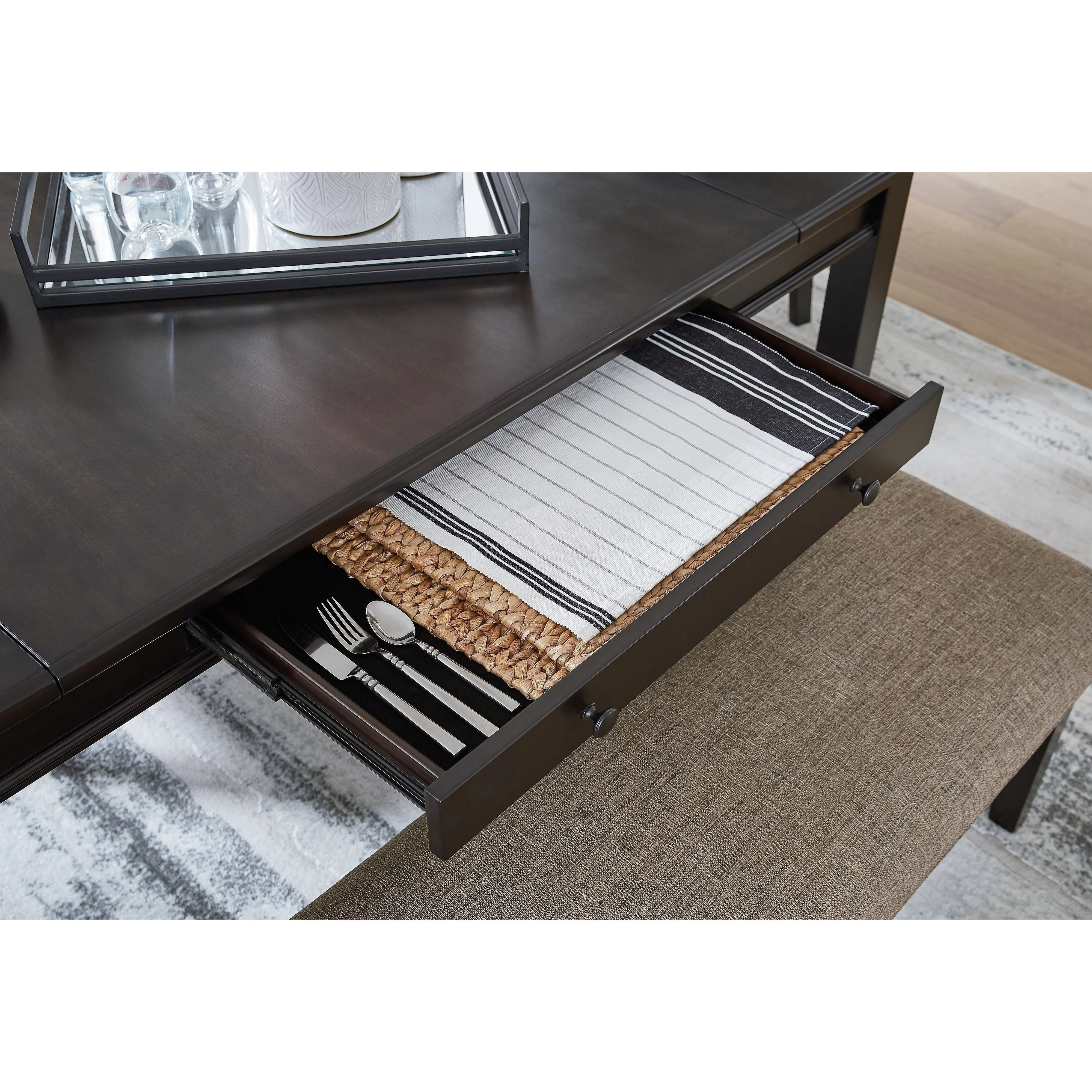 Ambenrock - Almost Black - Rect Drm Table W/storage - Image 5