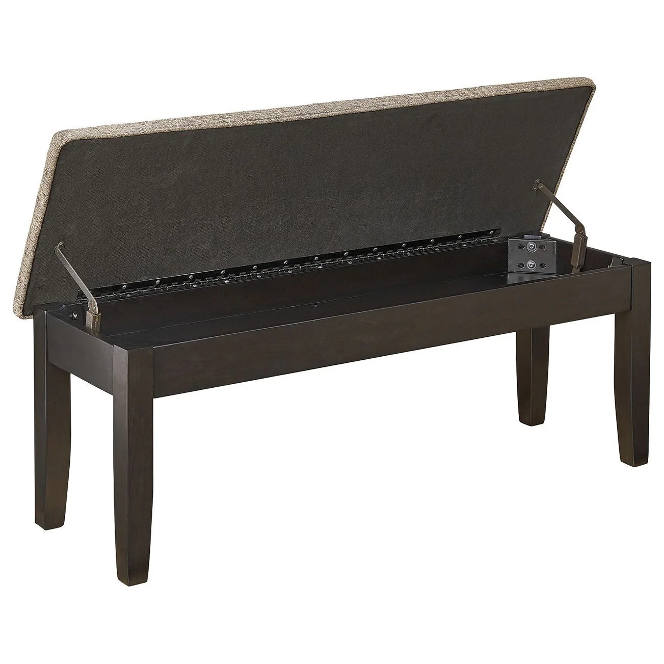 Ambenrock - Light Brown/black - Upholstered Storage Bench - Image 3