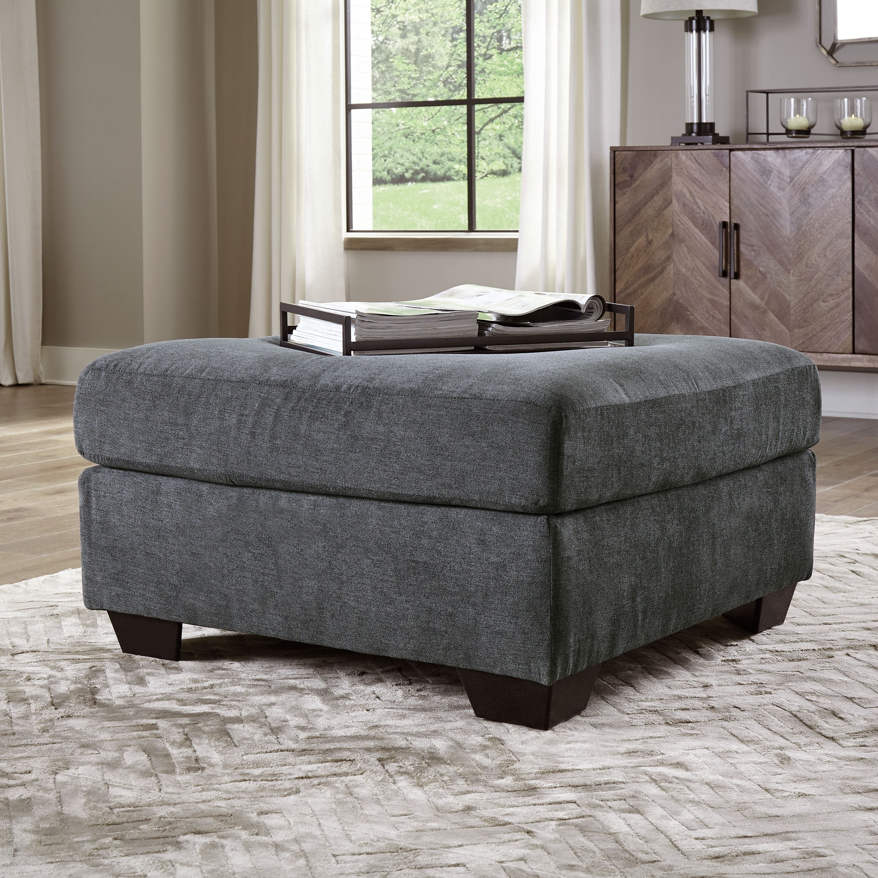 Ambrielle - Gunmetal - Oversized Accent Ottoman - Image 10