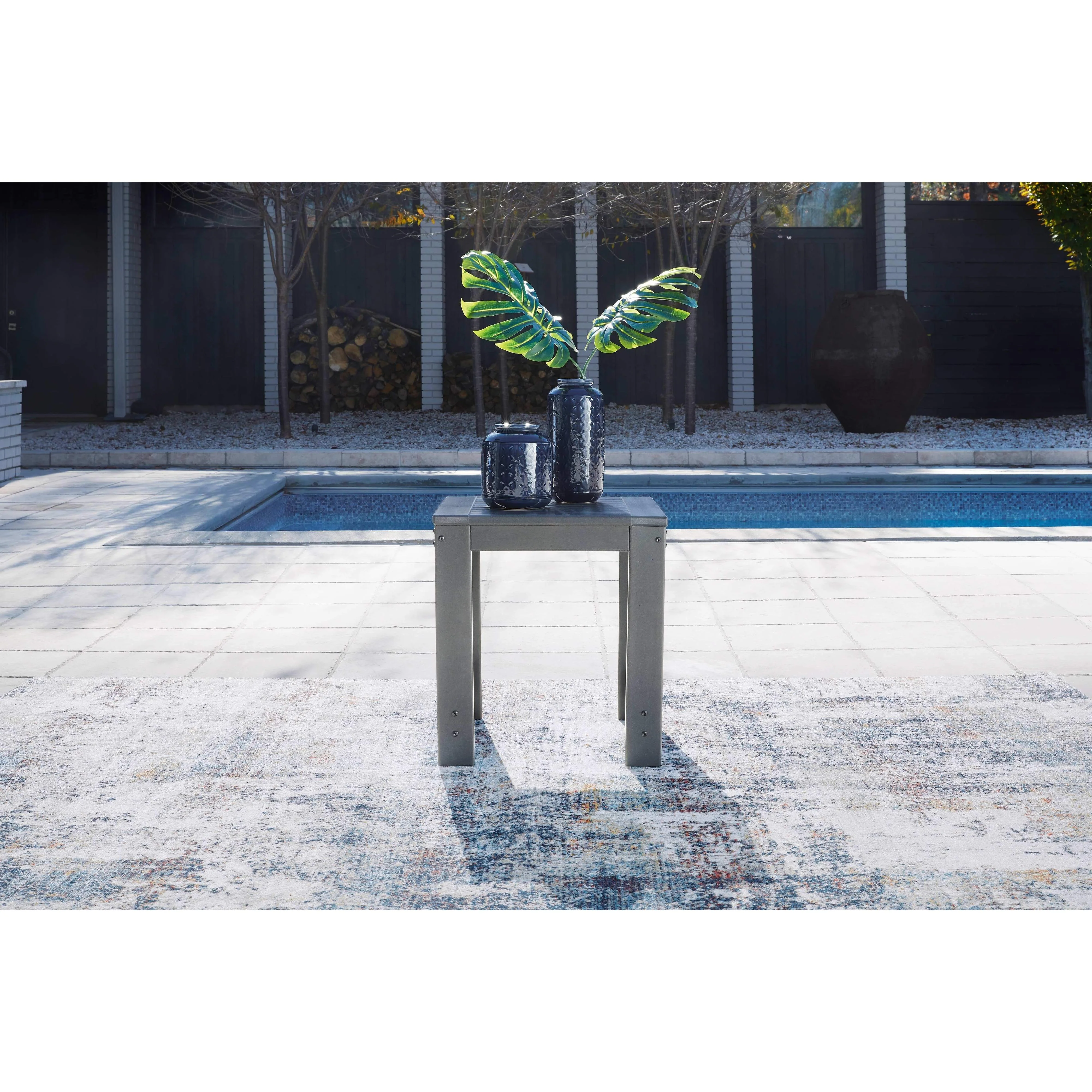 Amora - Charcoal Gray - Square End Table - Image 8