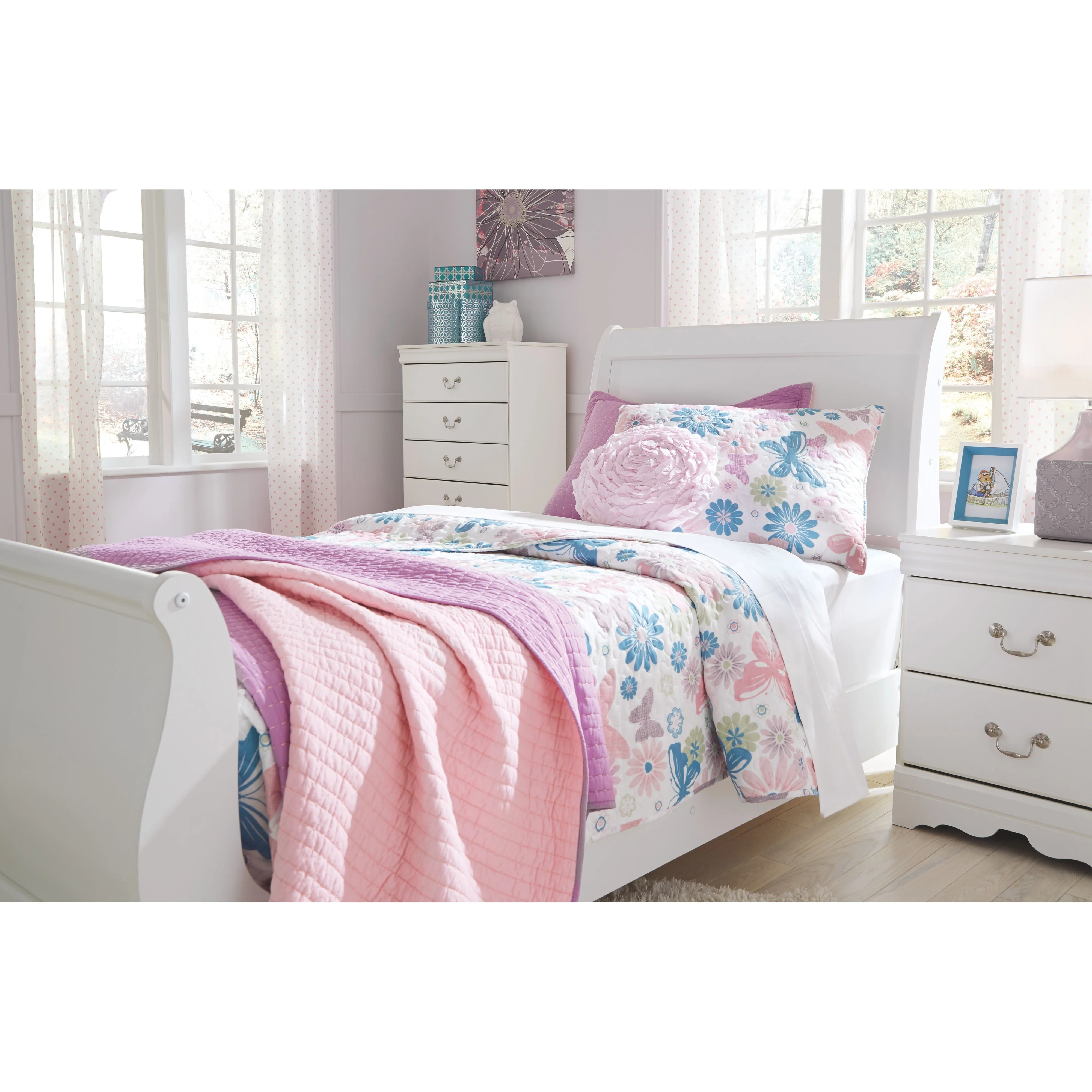 Anarasia - White - Twin Sleigh Headboard - Image 3