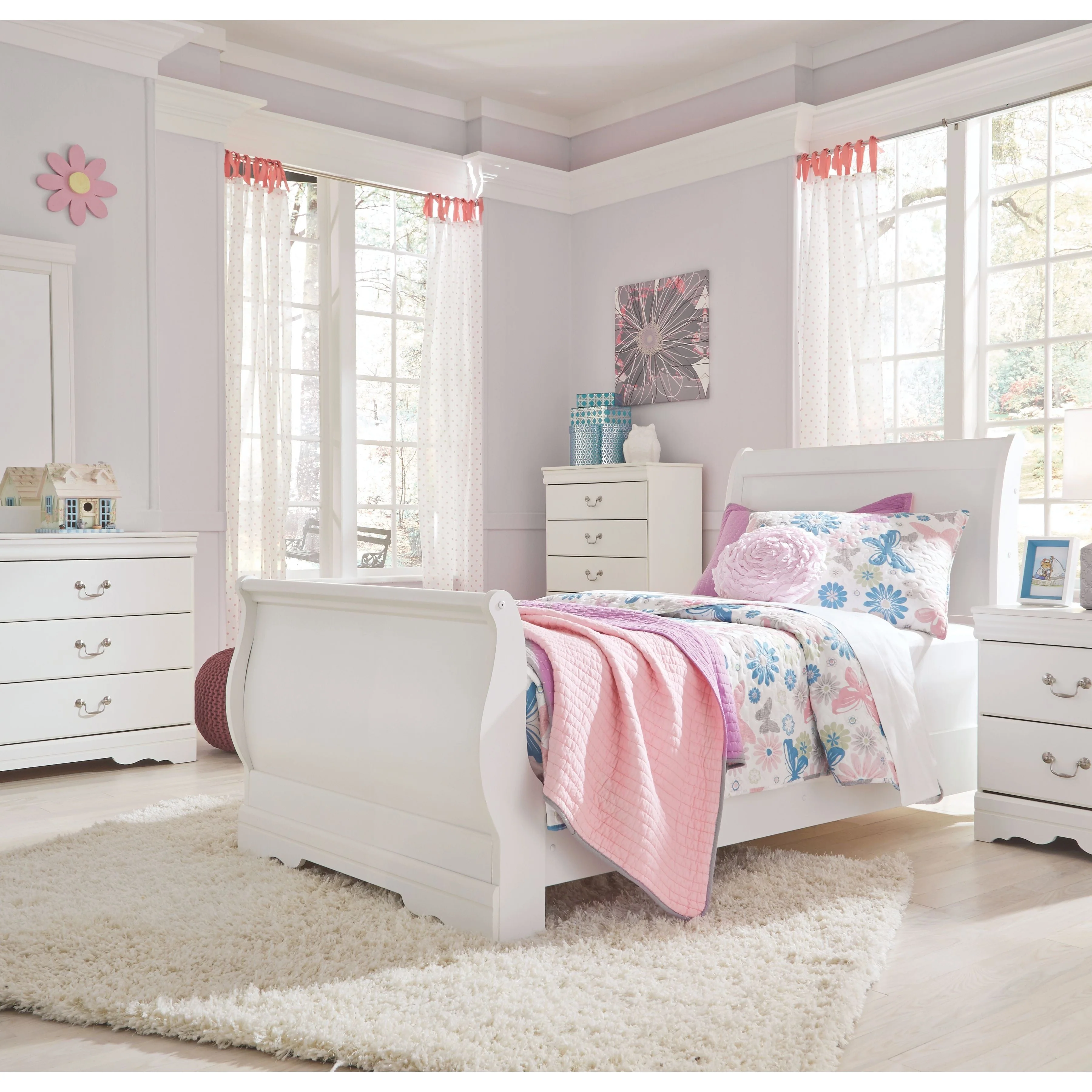 Anarasia - White - Twin Sleigh Headboard - Image 4