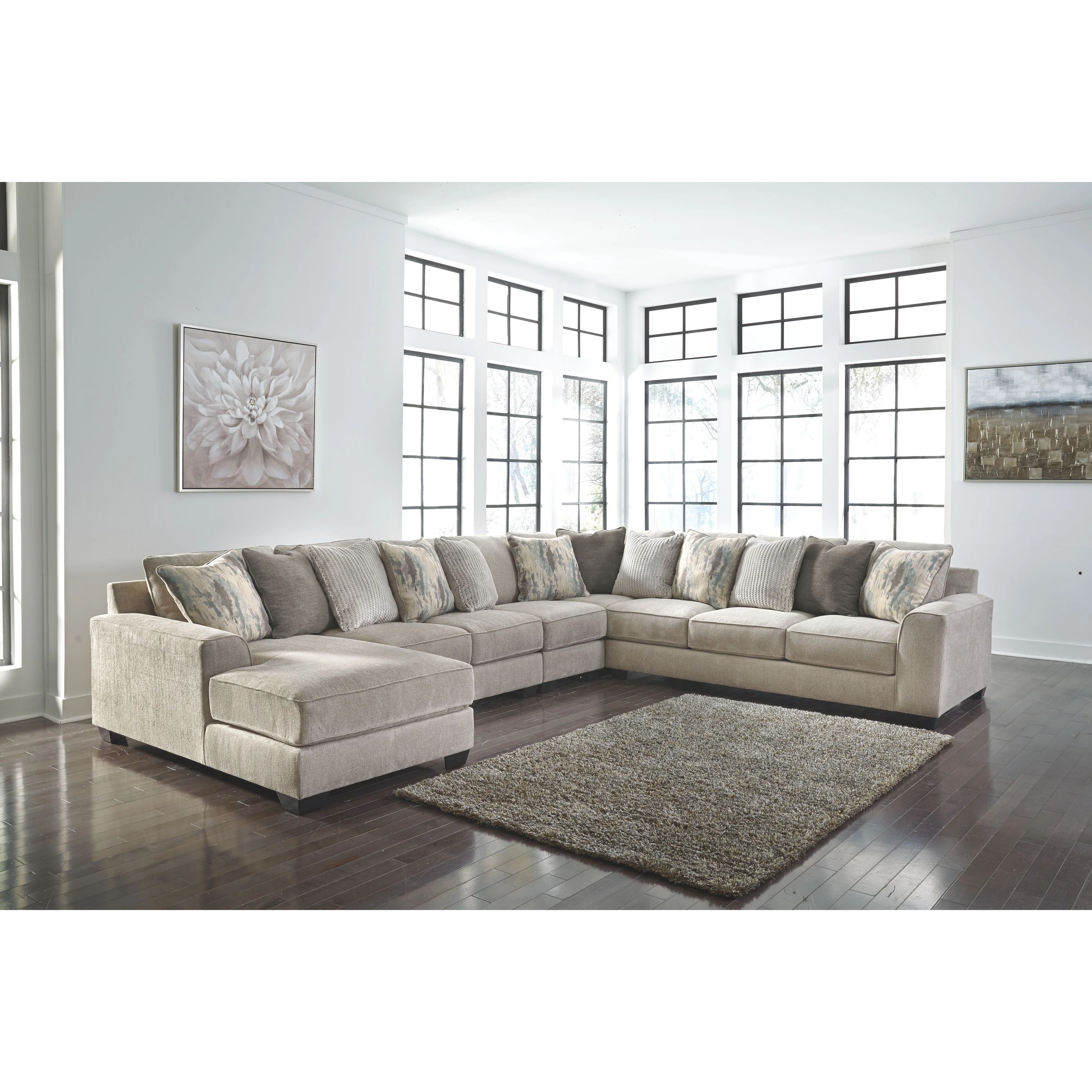 Ardsley - Pewter - Left Arm Facing Chaise 5 Pc Sectional - Image 3