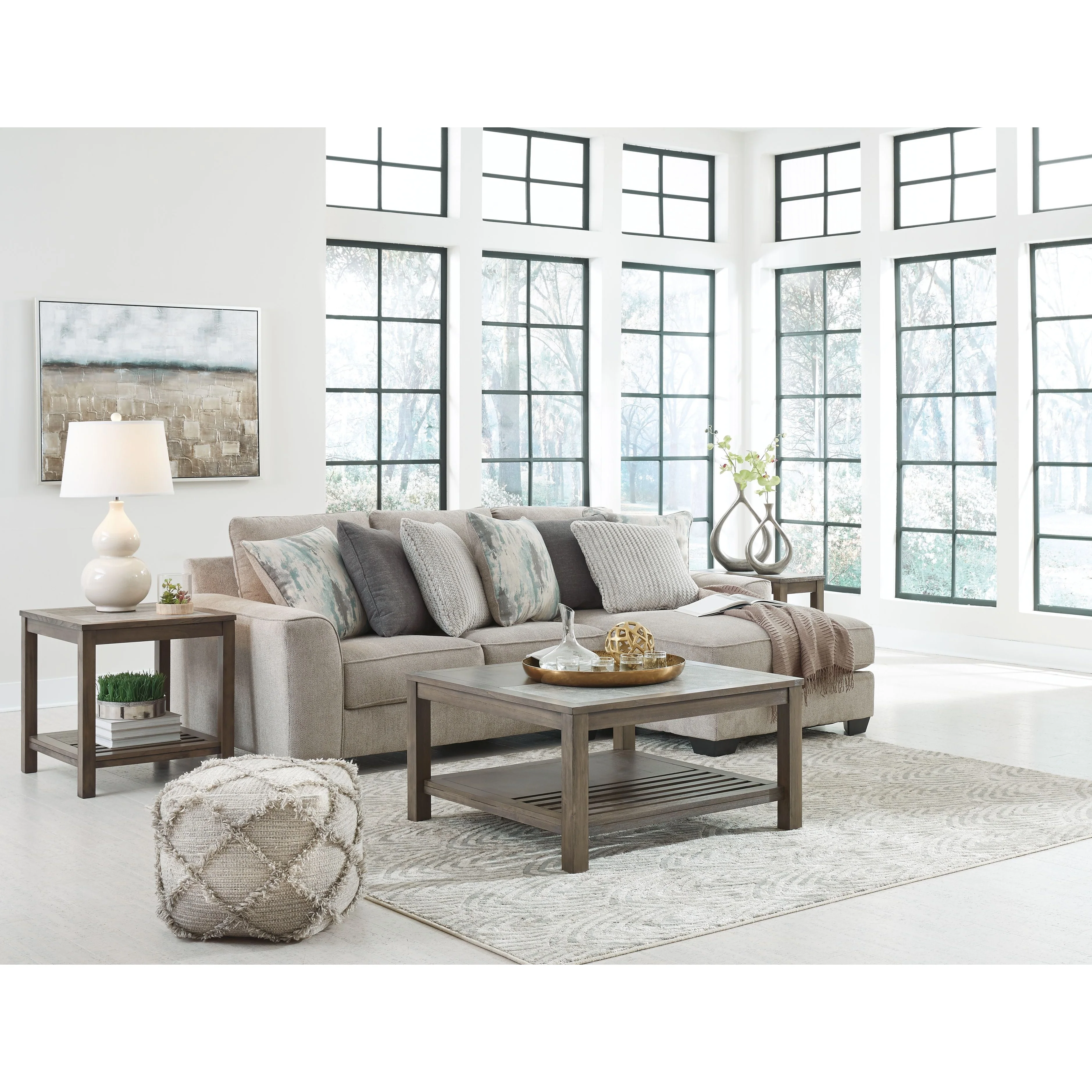 Ardsley - Pewter - Left Arm Facing Loveseat 2 Pc Sectional - Image 2