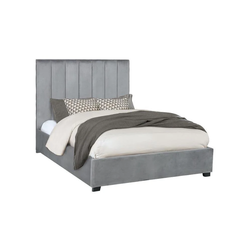 Coaster Arles Upholstered Bed Queen Bed in Grey