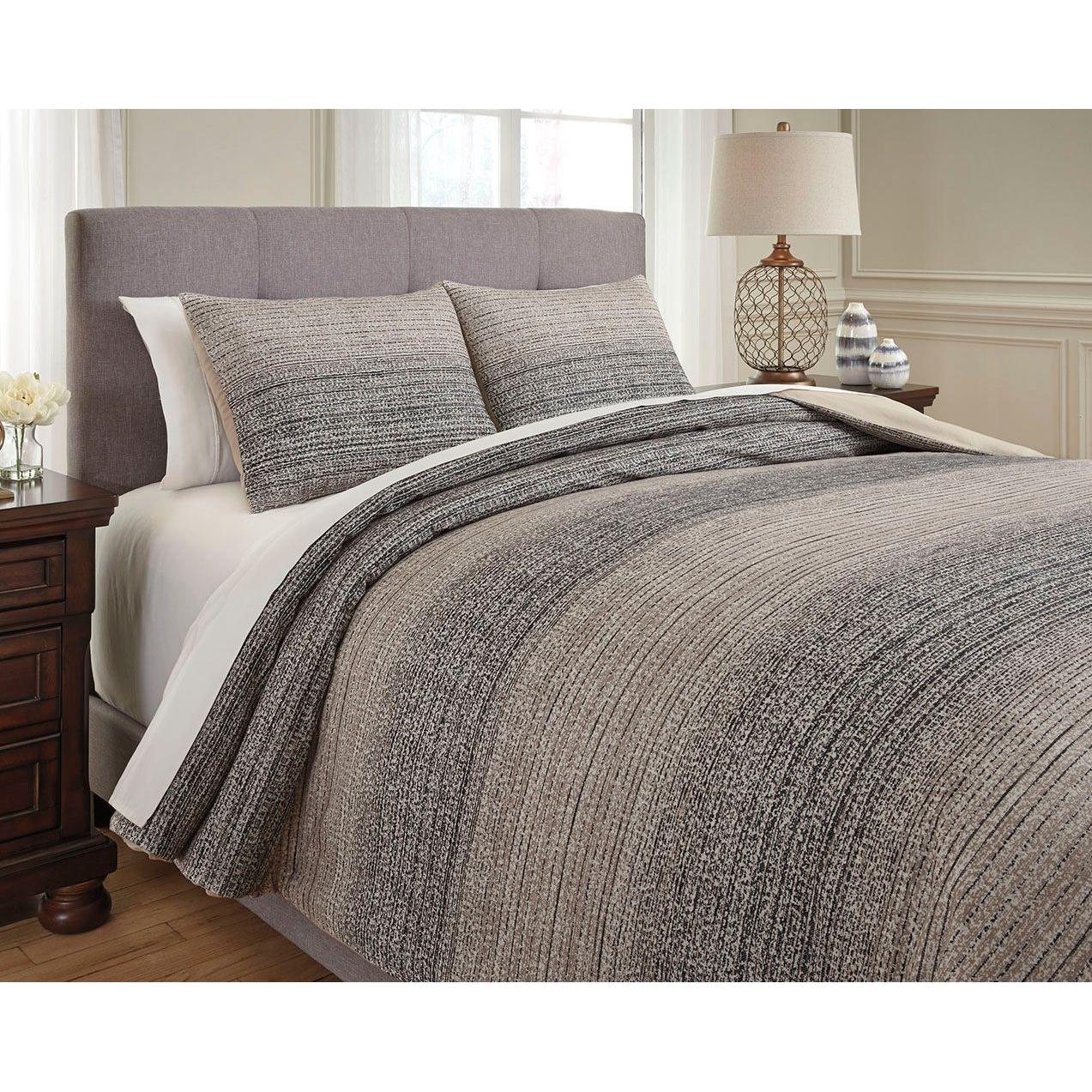 Arturo - Natural/charcoal - Queen Duvet Cover Set - Image 2