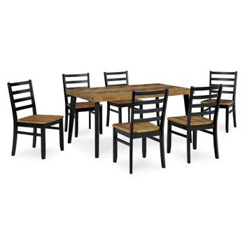 Ashley Blondon Dining Table and 6 Chairs Set - Image 5