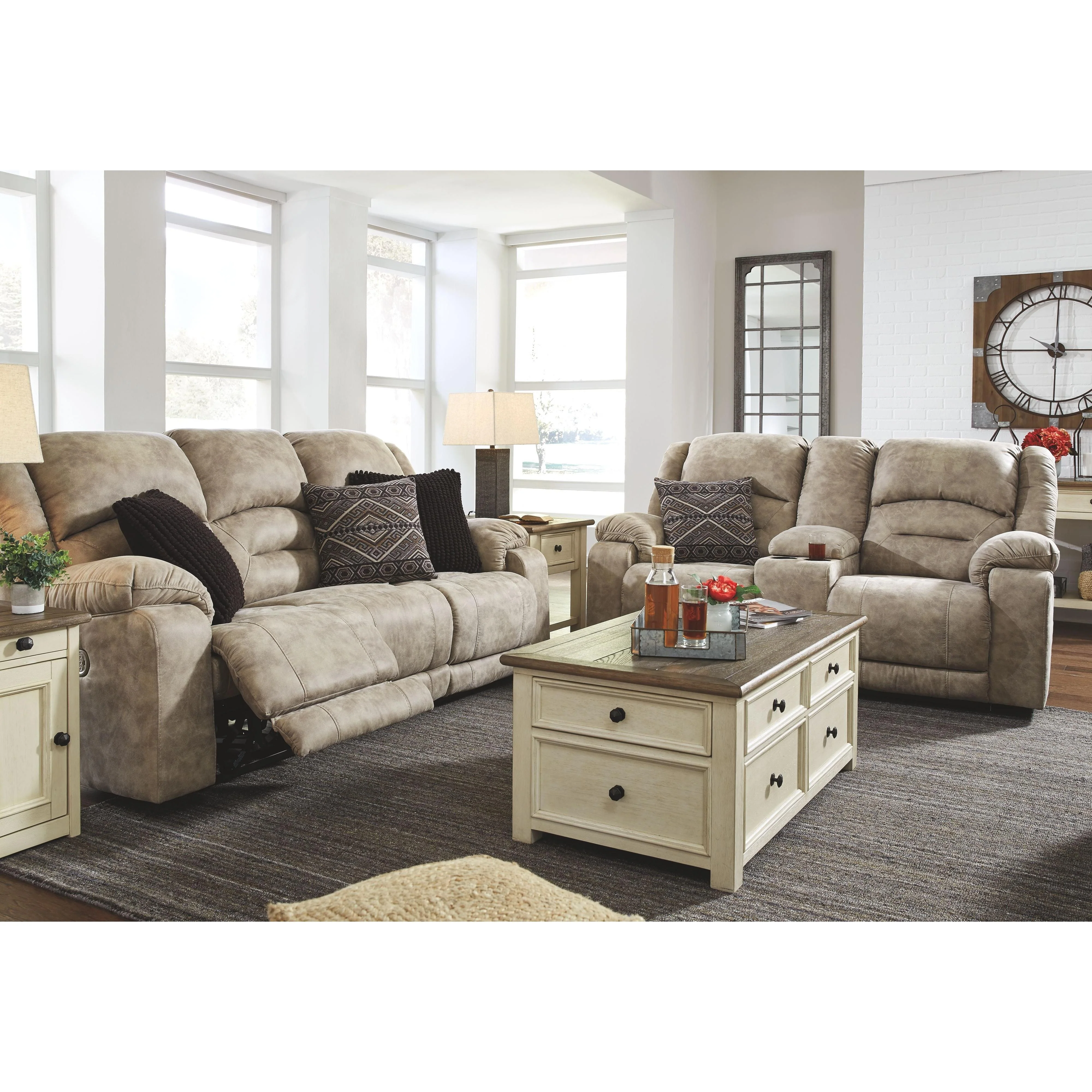 Ashley Bolanburg Lift Top Cocktail Table in White/Brown/Beige - Image 15