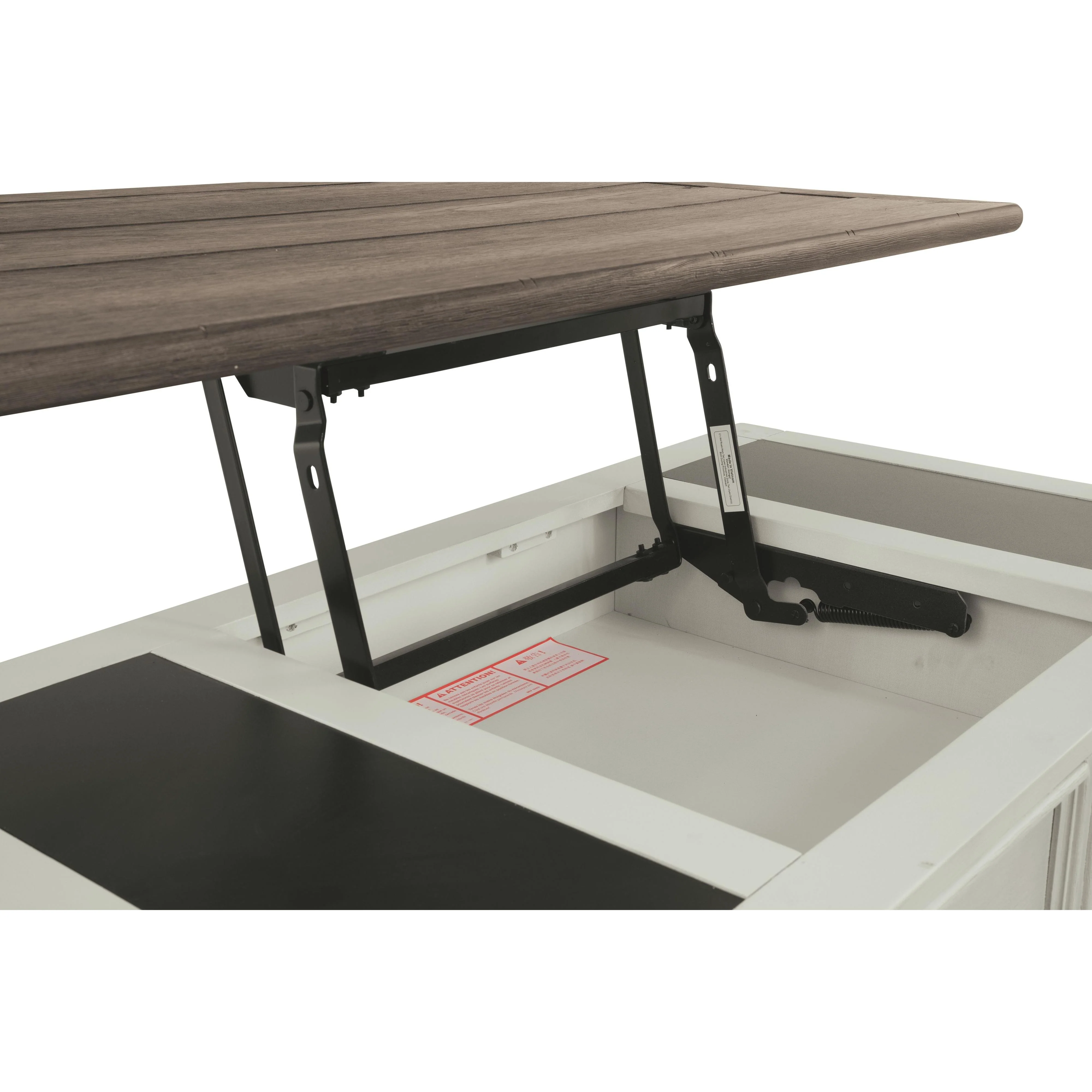 Ashley Bolanburg Lift Top Cocktail Table in White/Brown/Beige - Image 24