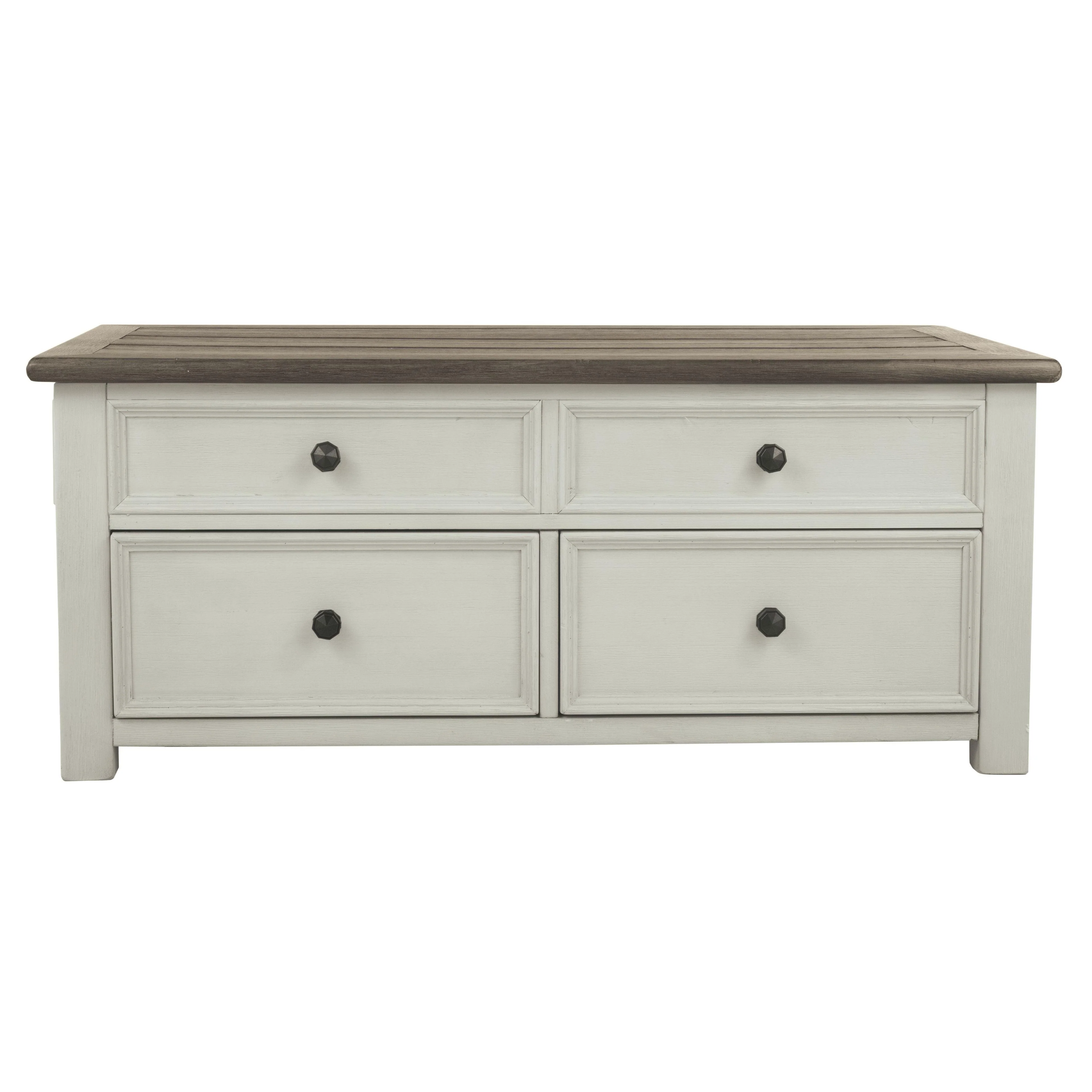 Ashley Bolanburg Lift Top Cocktail Table in White/Brown/Beige - Image 68